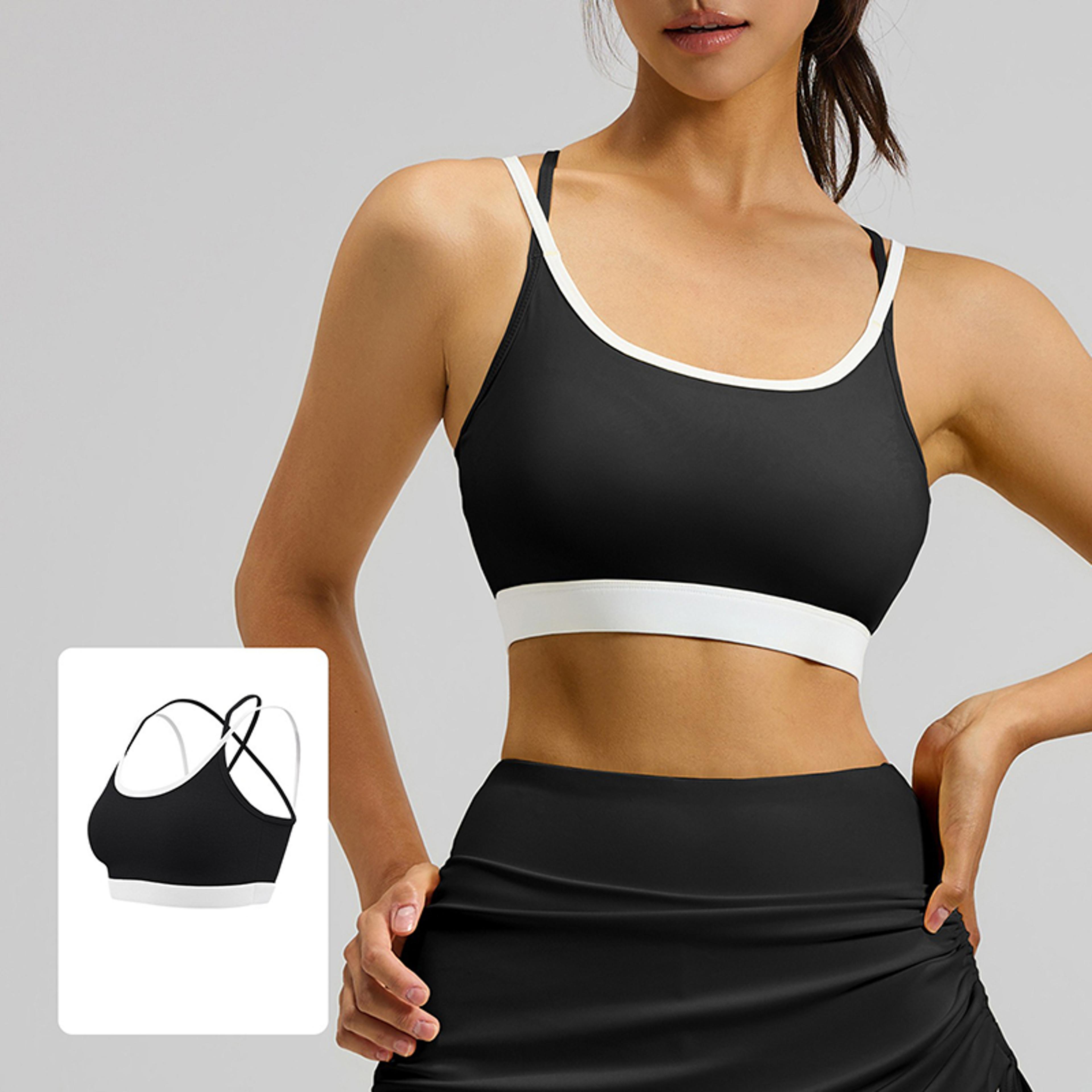 High Impact Crisscross Back Sports Bra Women Padded Shockproof Yoga Gym Running Bra 5