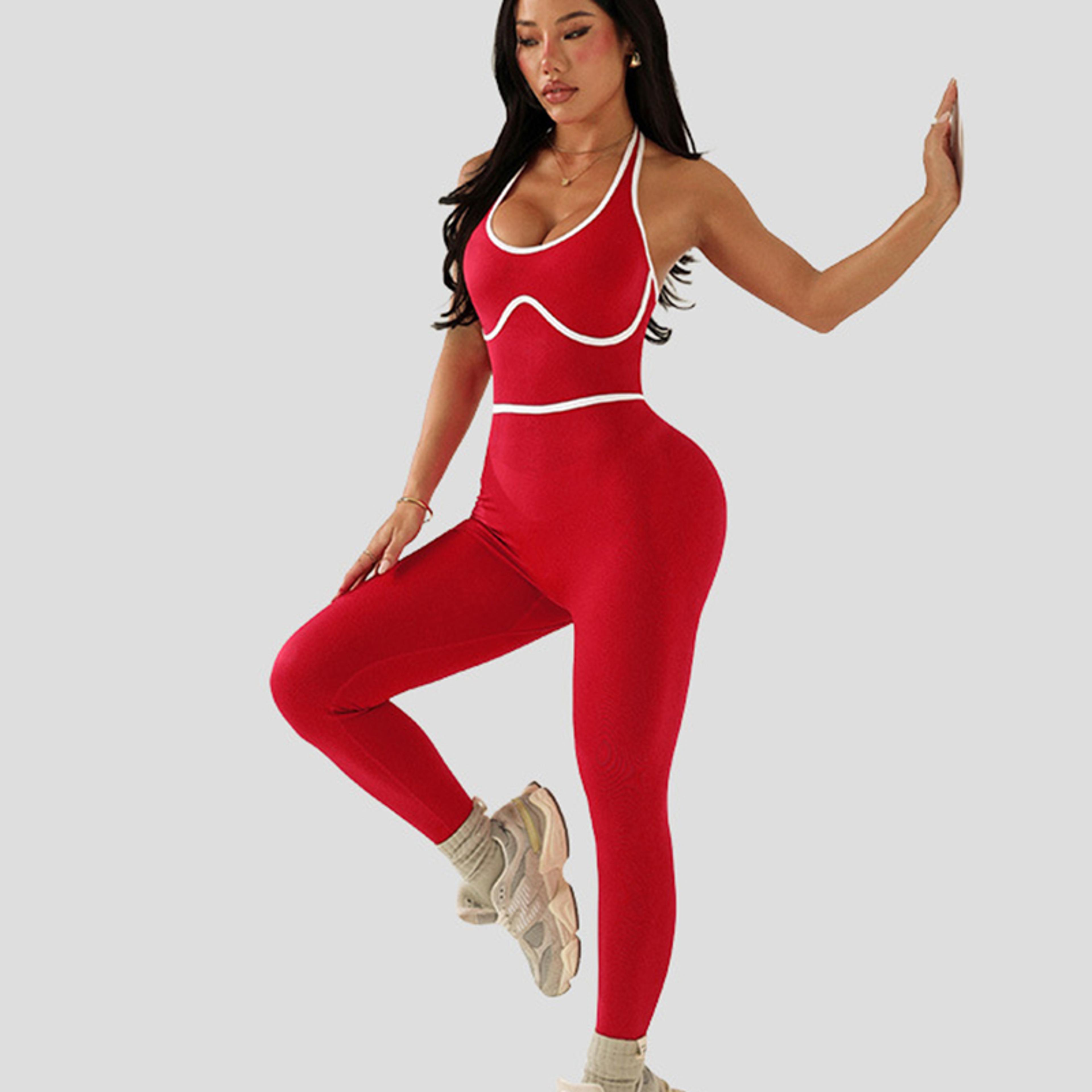 Seamless Sculpting Yoga Bodysuit Women One Piece Fitness Jumpsuit Gym Activewear Set 6
