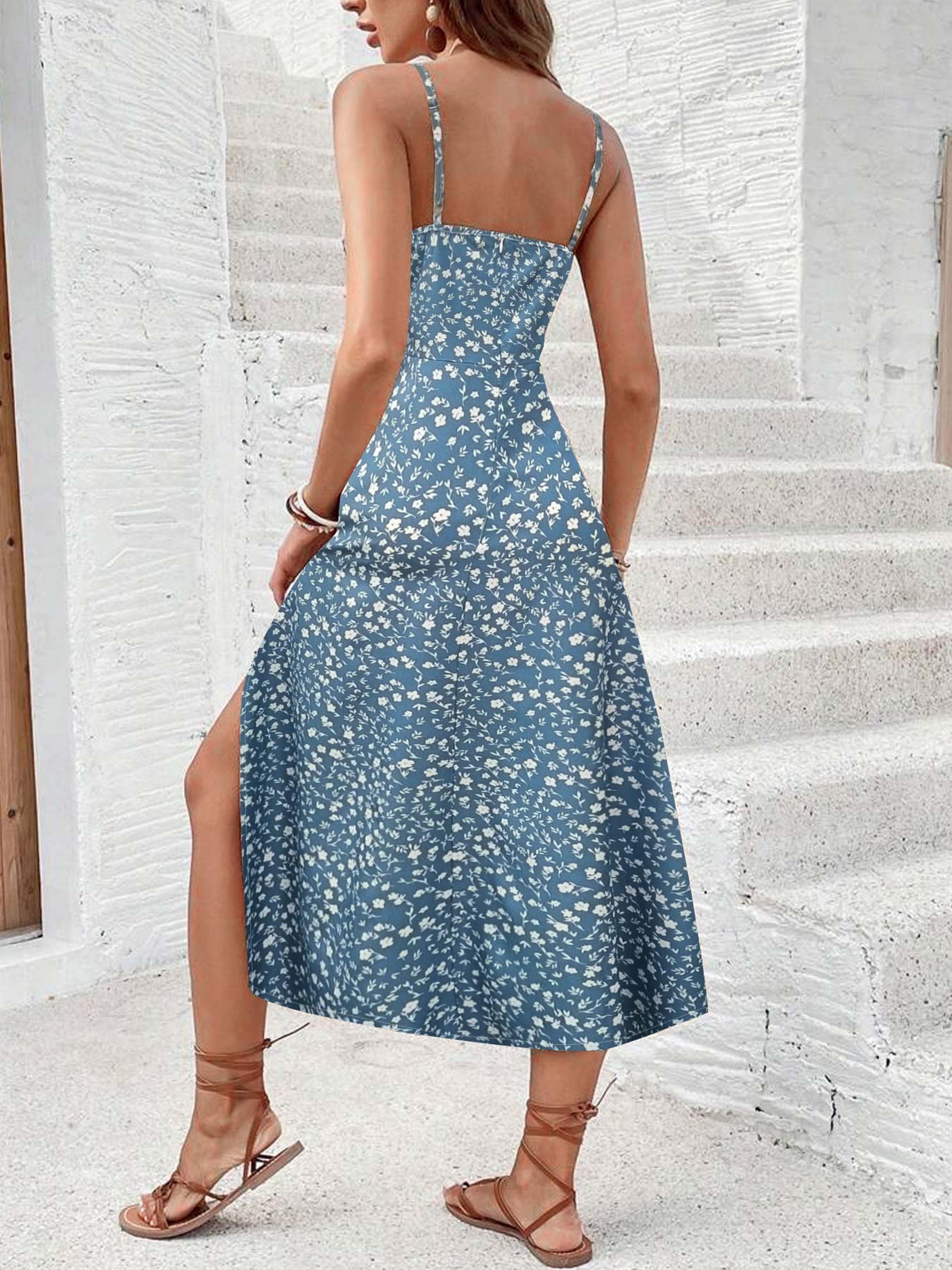 Boho Floral One Shoulder Beach Sundress 1