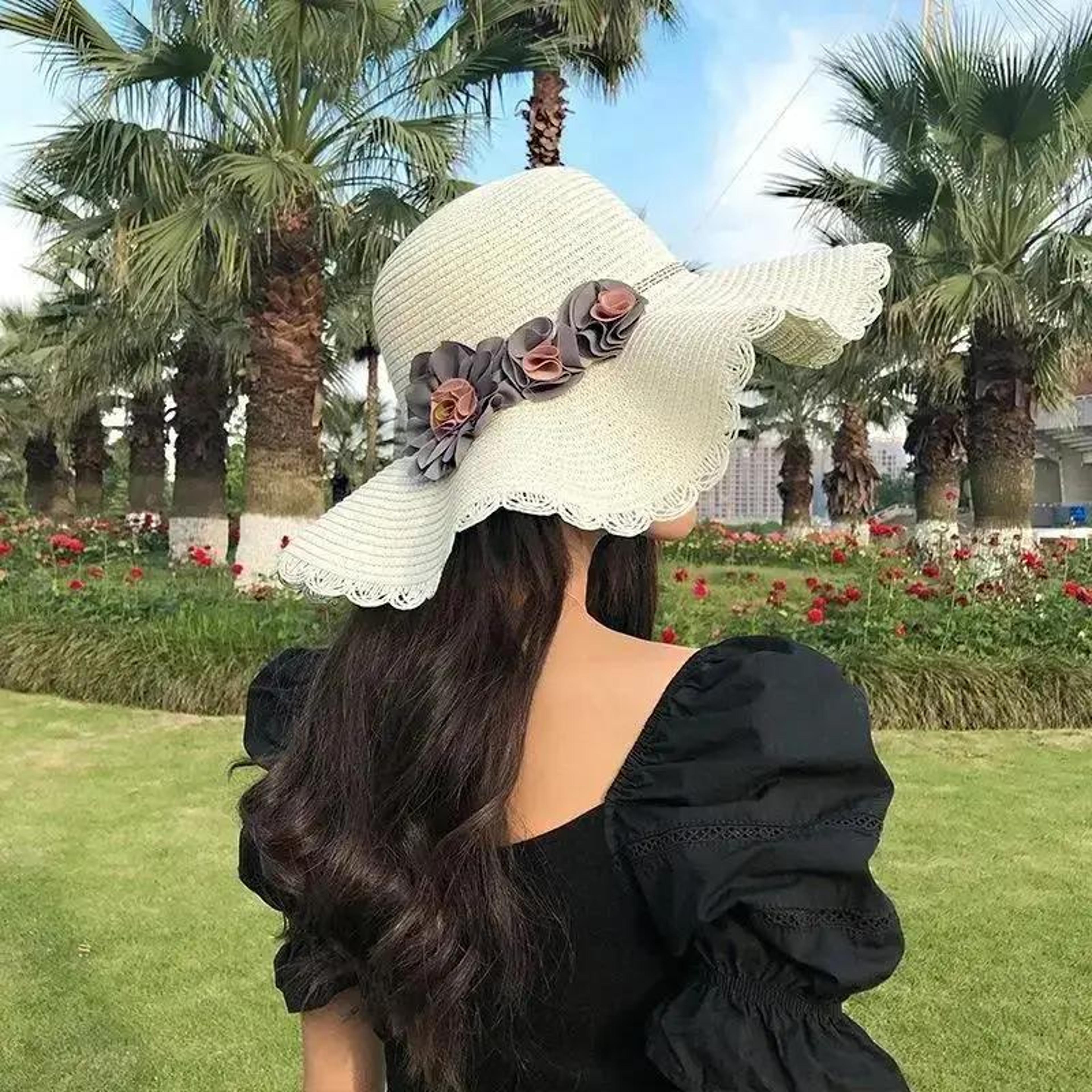 Style Summer Floral Sun Hat Breathable Wide Brim Beach Hat For Women And Girls 2