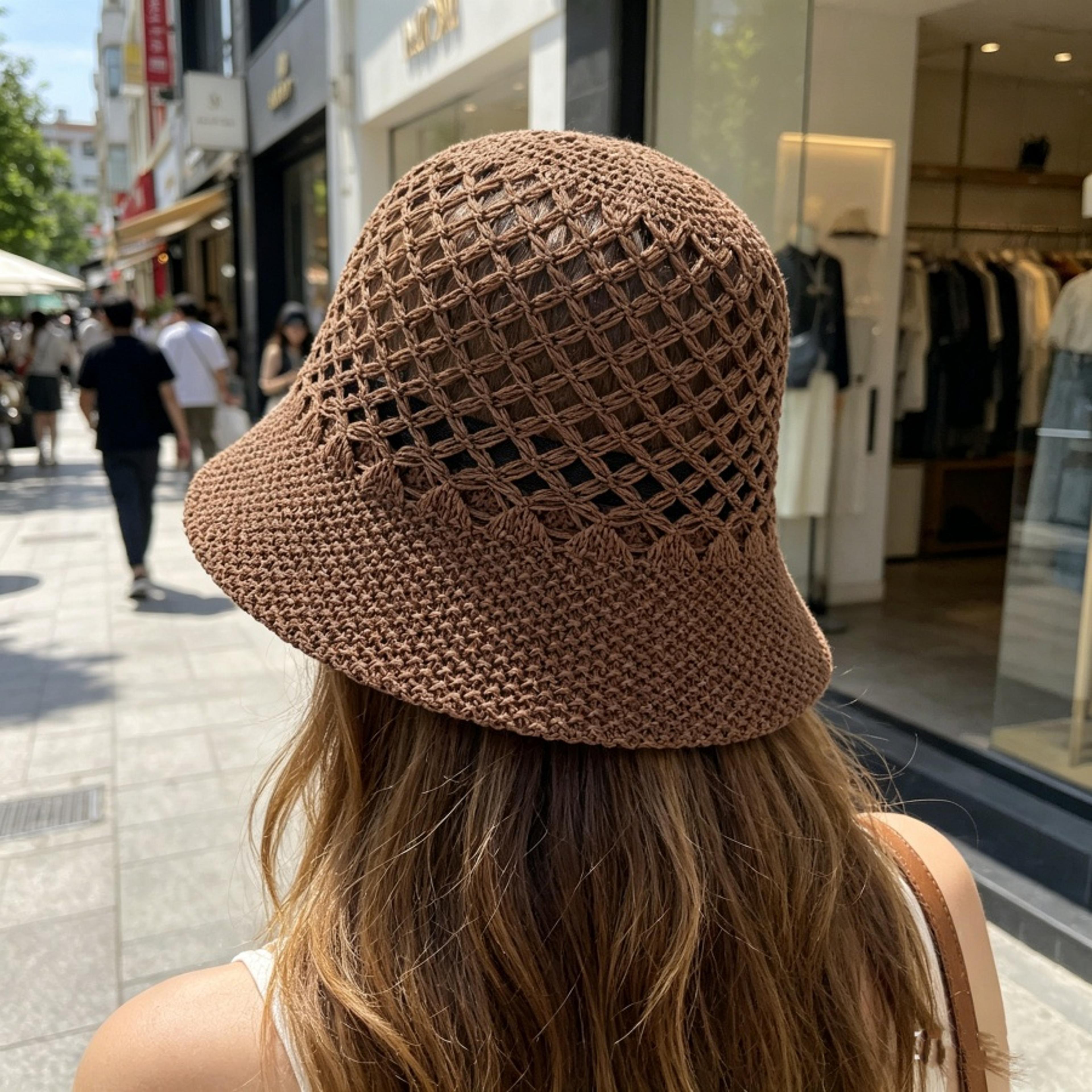 AuraGlow Breathable Woven Sun Hat  Foldable Mesh Womens Summer Hat  Sun Protection Bucket Hat For T 3