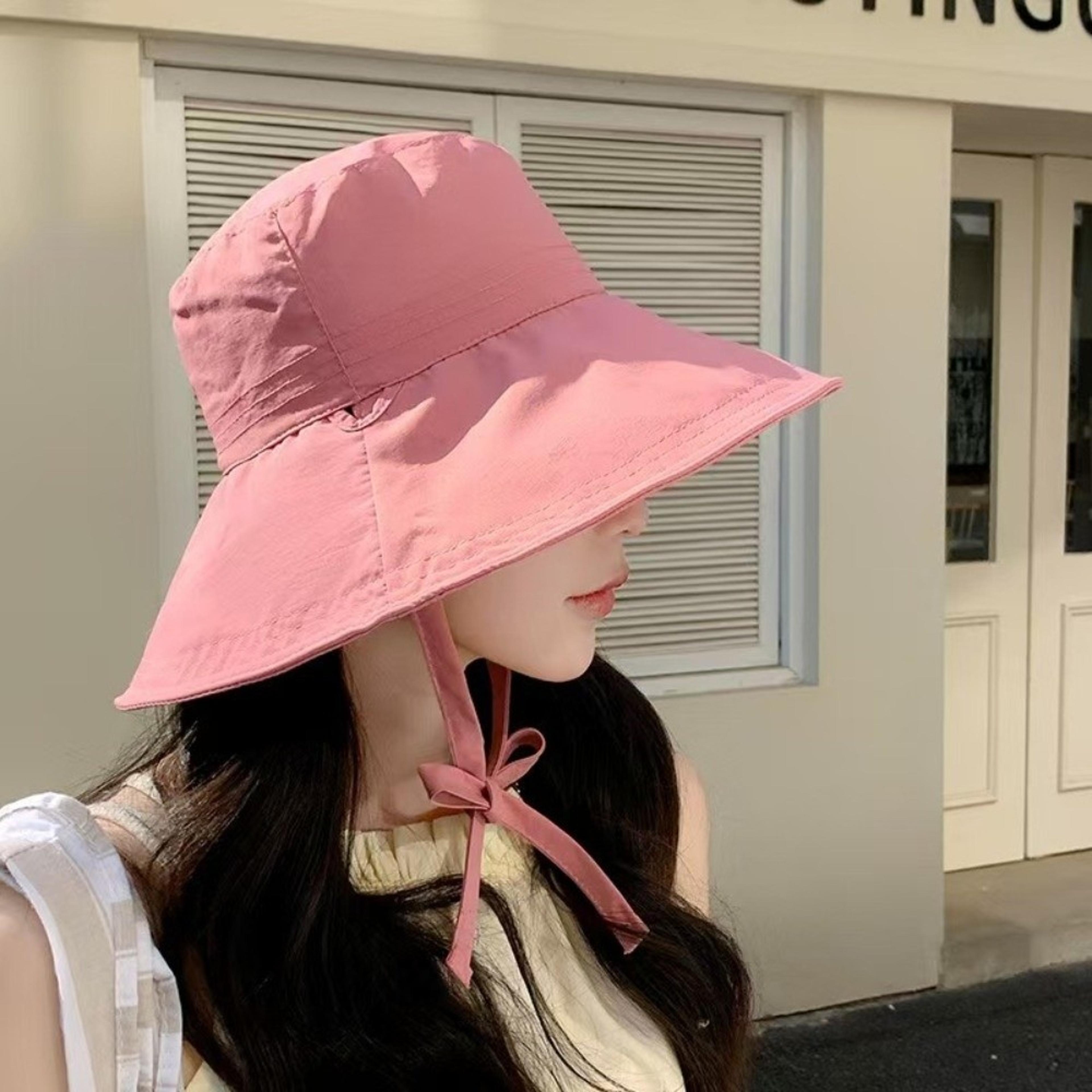 Korean Style Wide Brim Sun Hat  Foldable Sunscreen Bucket Hat For Women And Men 3