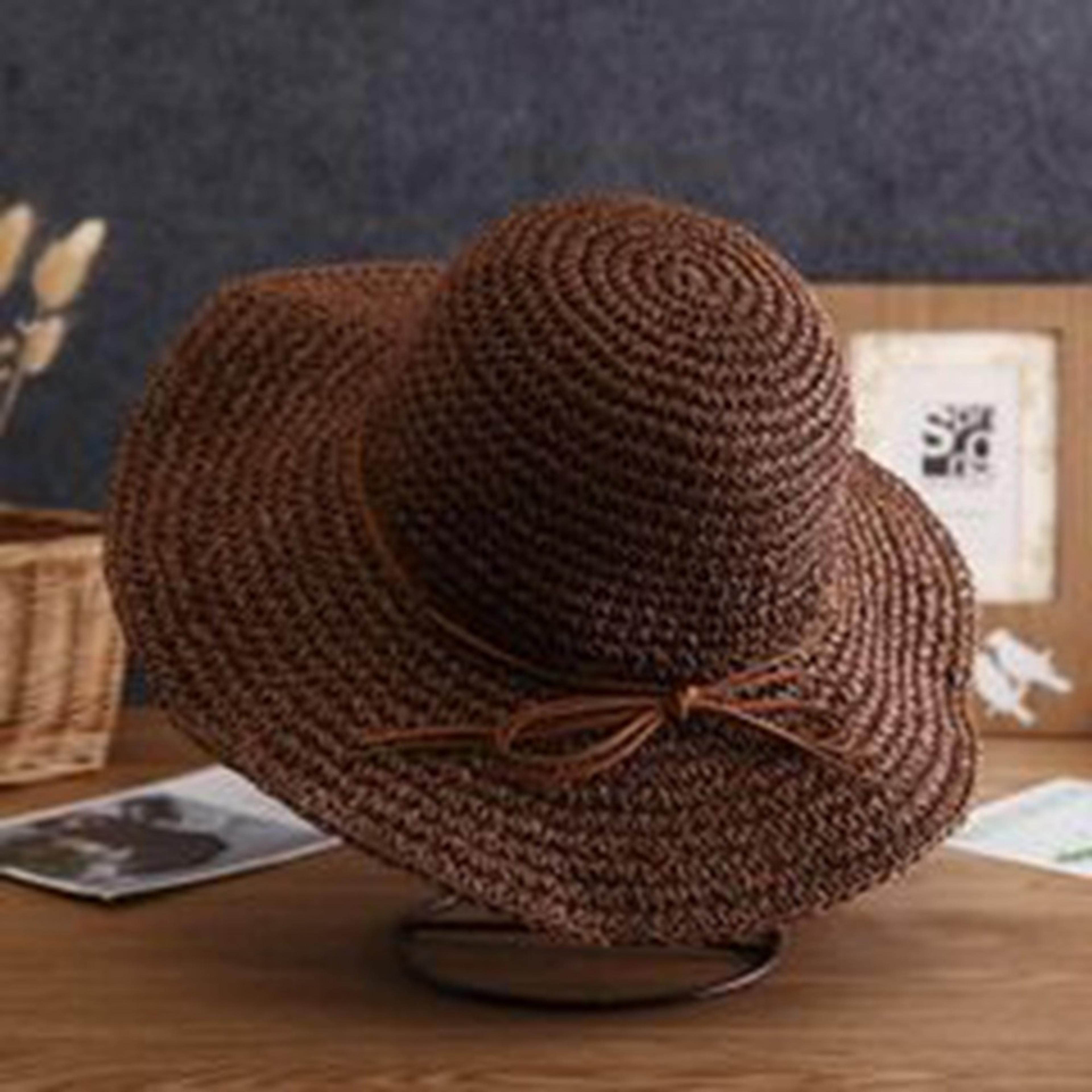 French Style Wide Brim Beach Hat With Elegant Accent Bow 7