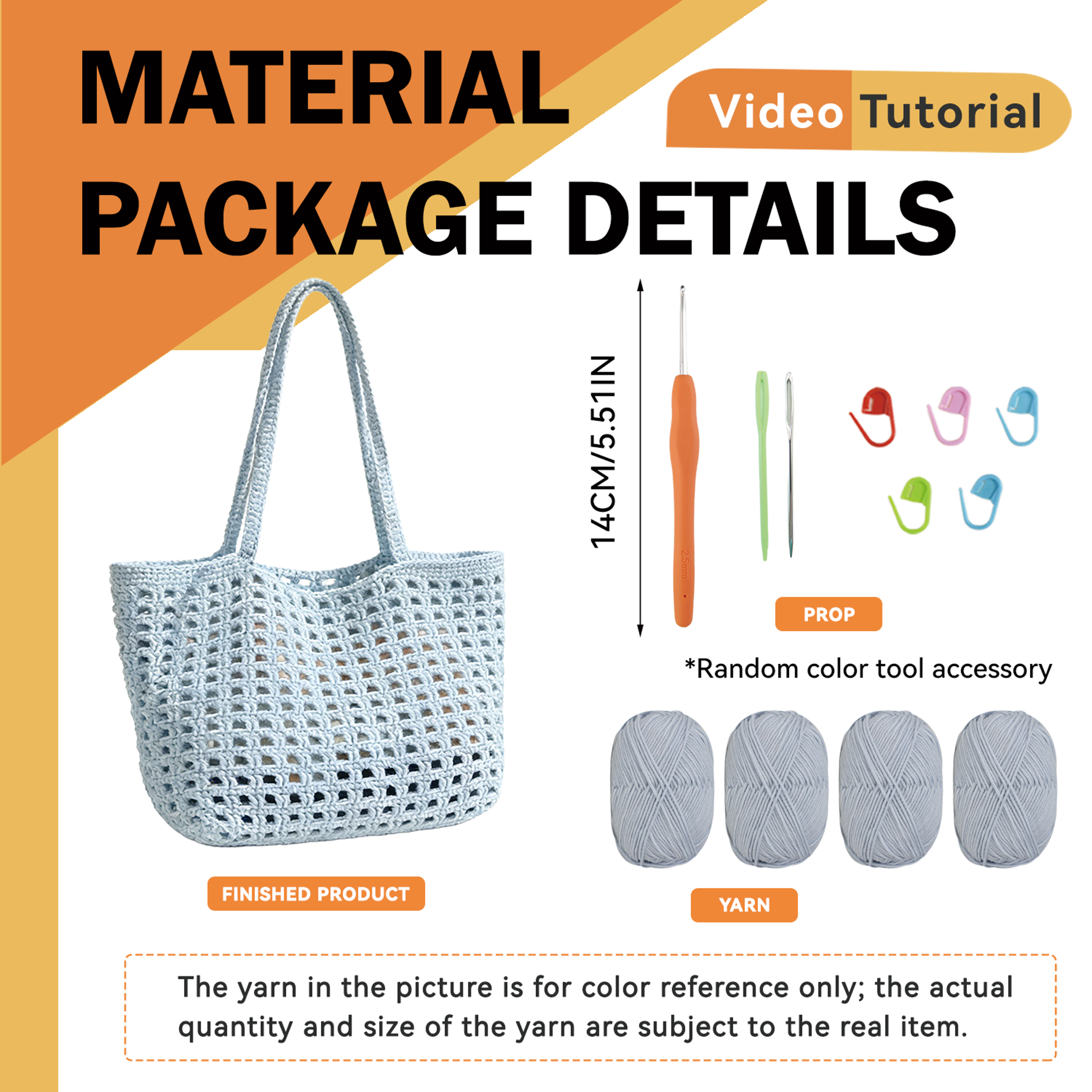 DIY Crochet Bag Kit HollowOut Shoulder Bag Craft Set 5