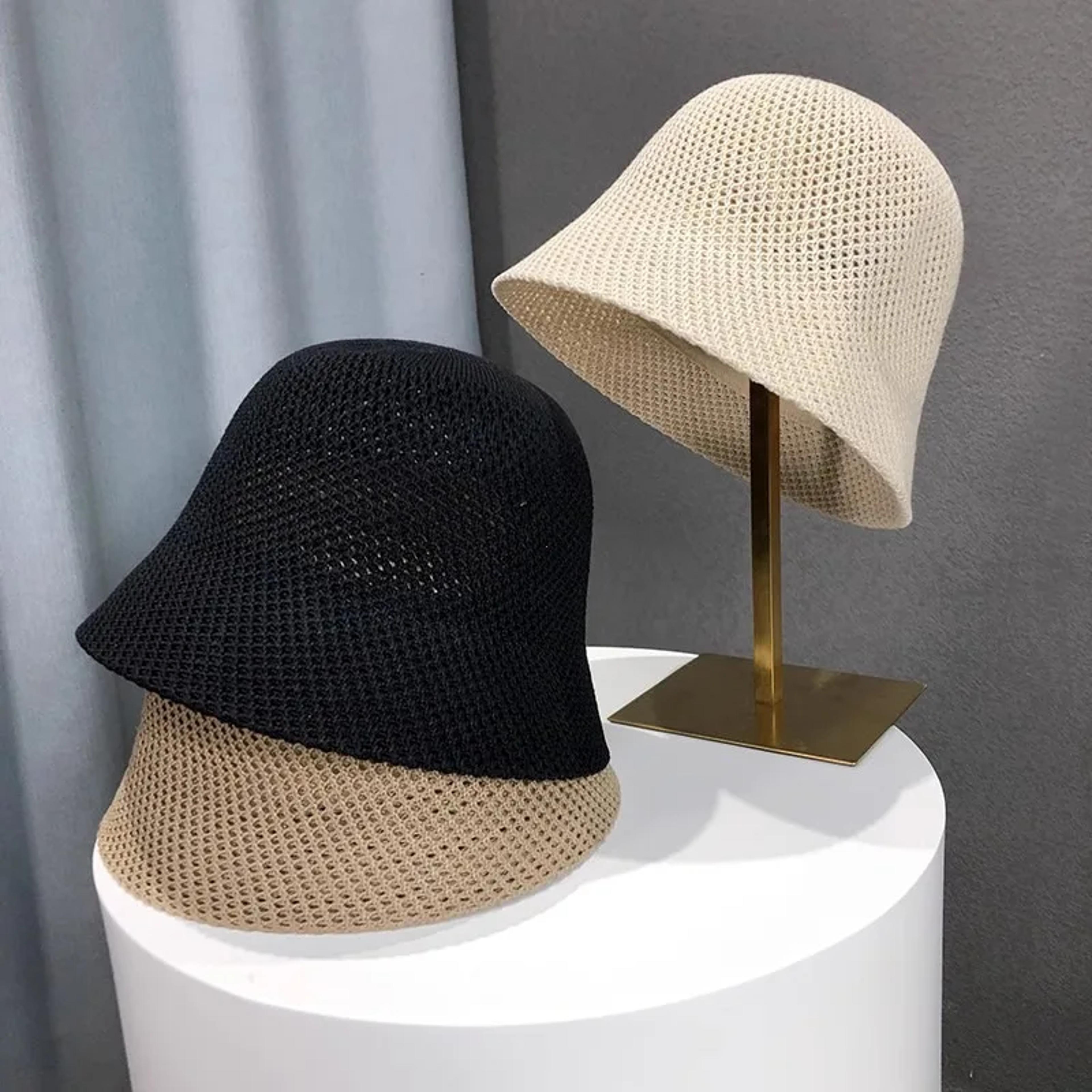 breathable summer bucket hat foldable women sun hat hollow out beach panama cap