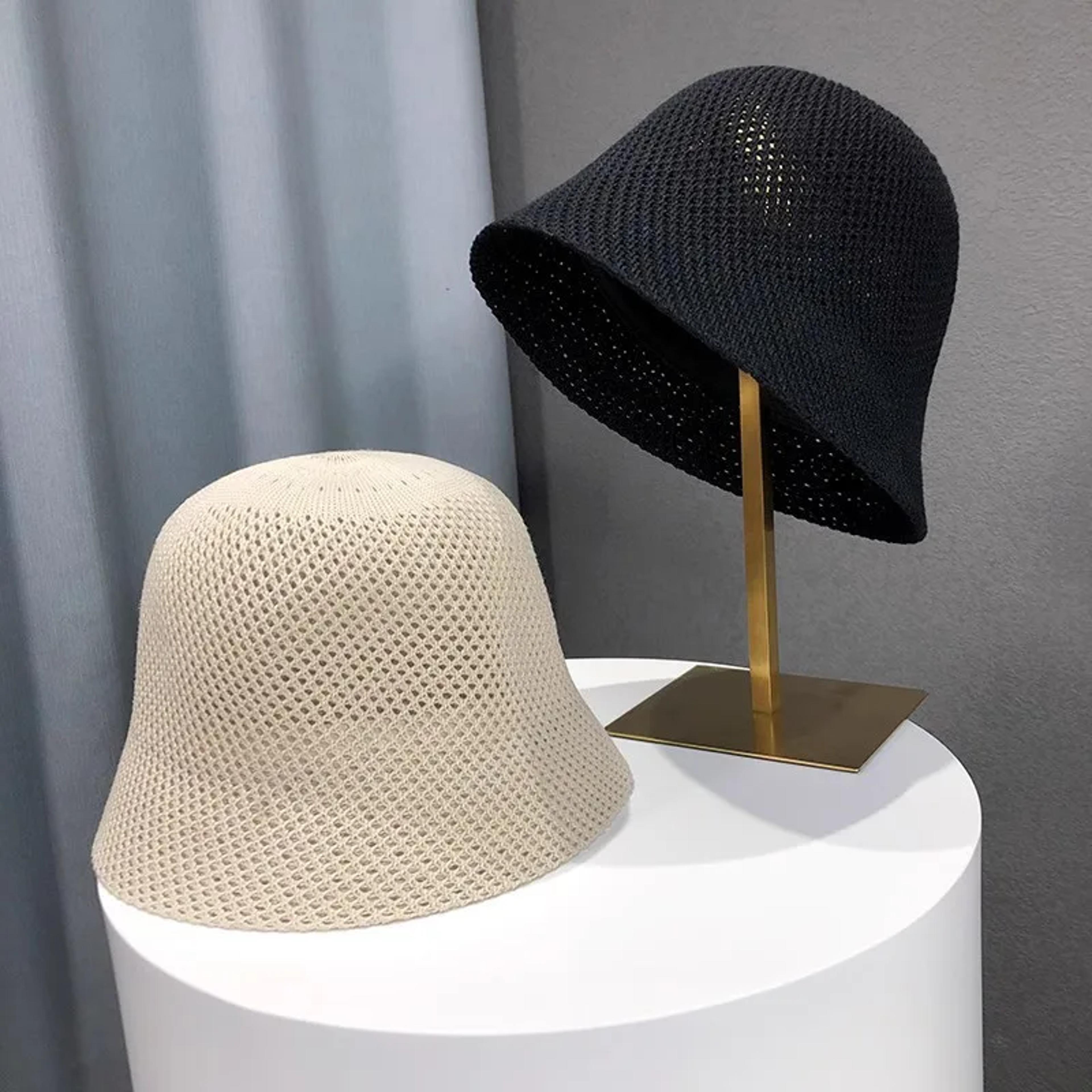 Breathable Summer Bucket Hat Foldable Women Sun Hat Hollow Out Beach Panama Cap 3