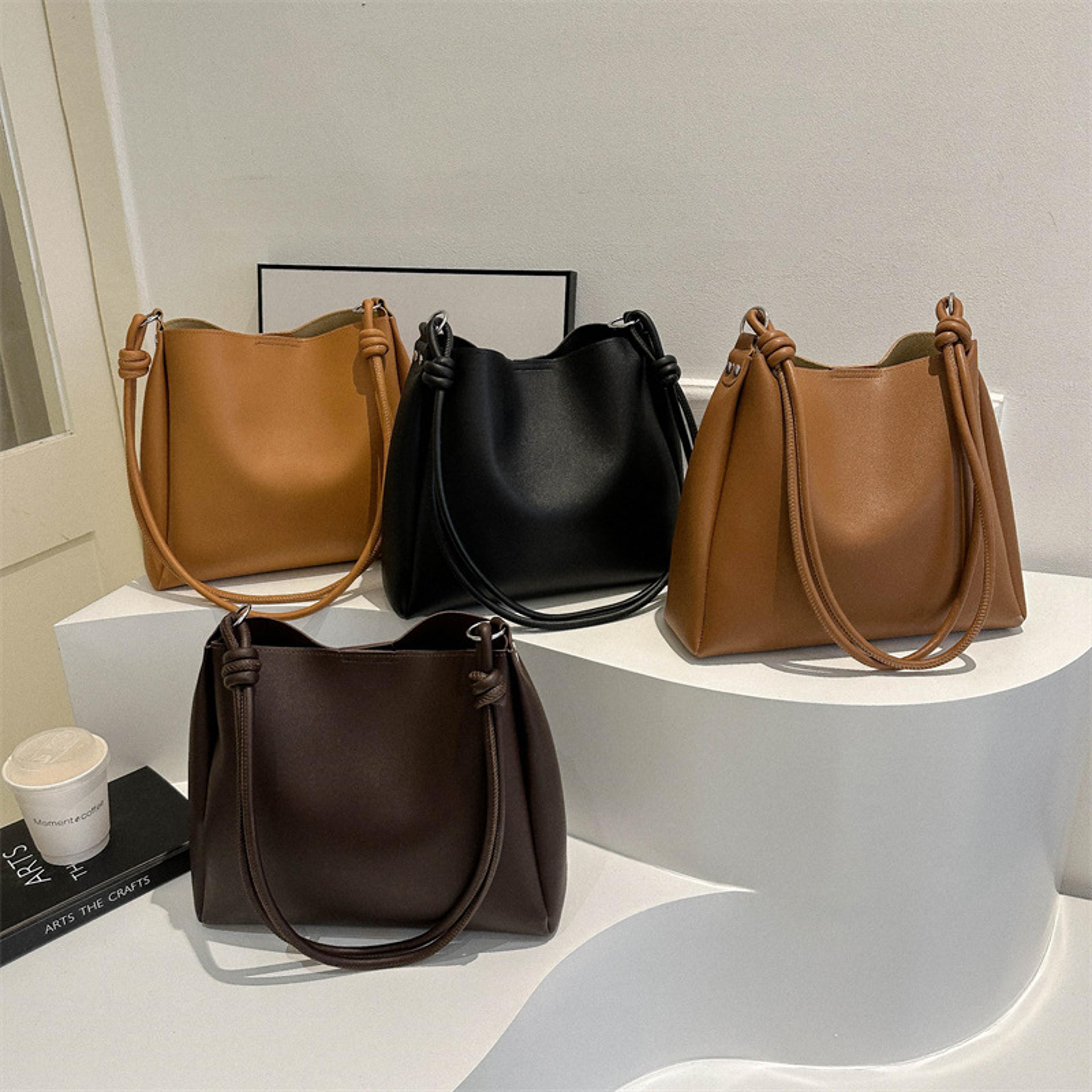 large capacity women leather shoulder bag for commuting & fashion