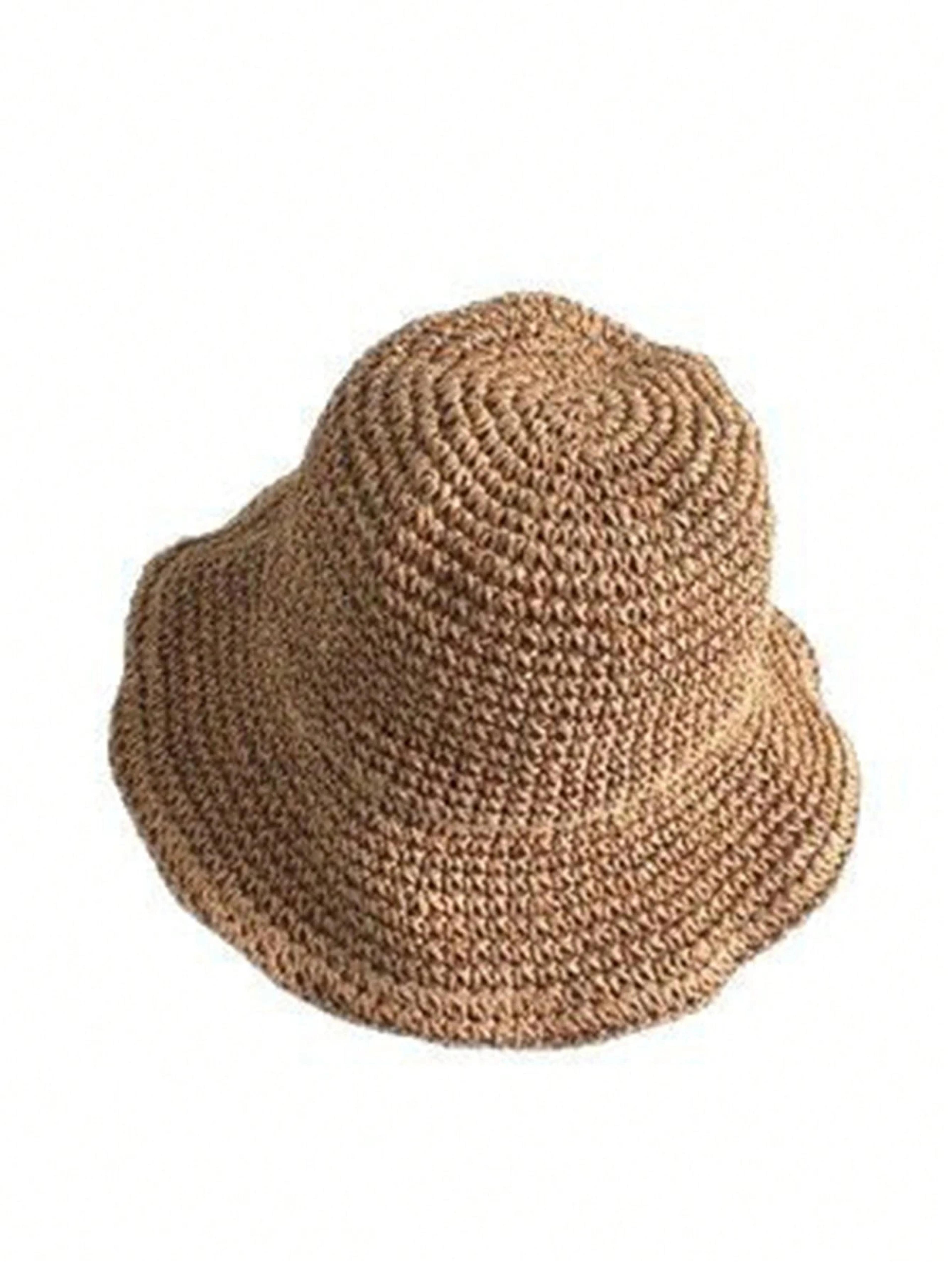 Women Foldable Straw Beach Sun Hat Wide Brim UV Protection Visor 7