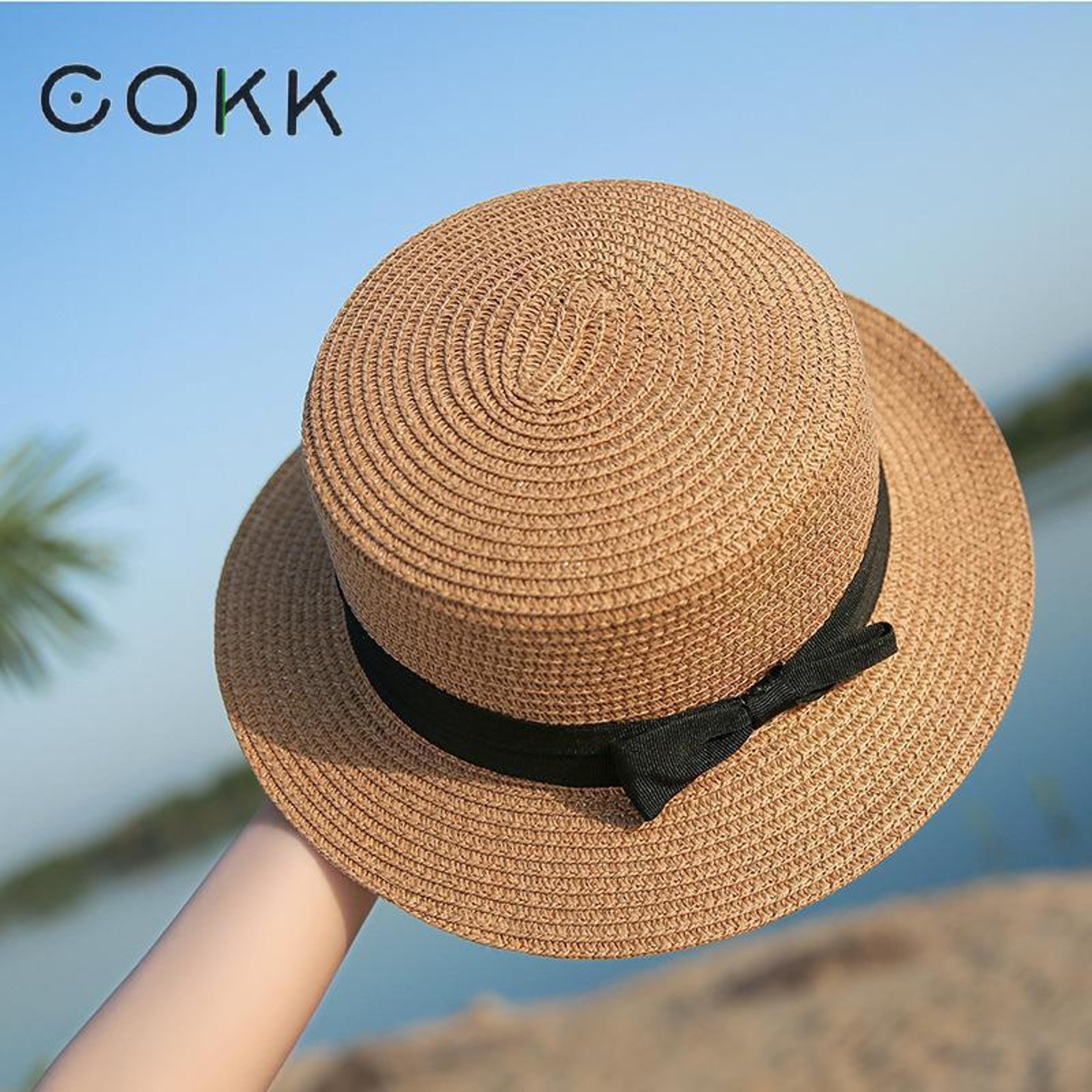 Wide Brim Panama Straw Beach Hat With Bowknot Chic Summer Sun Hat For Women 0