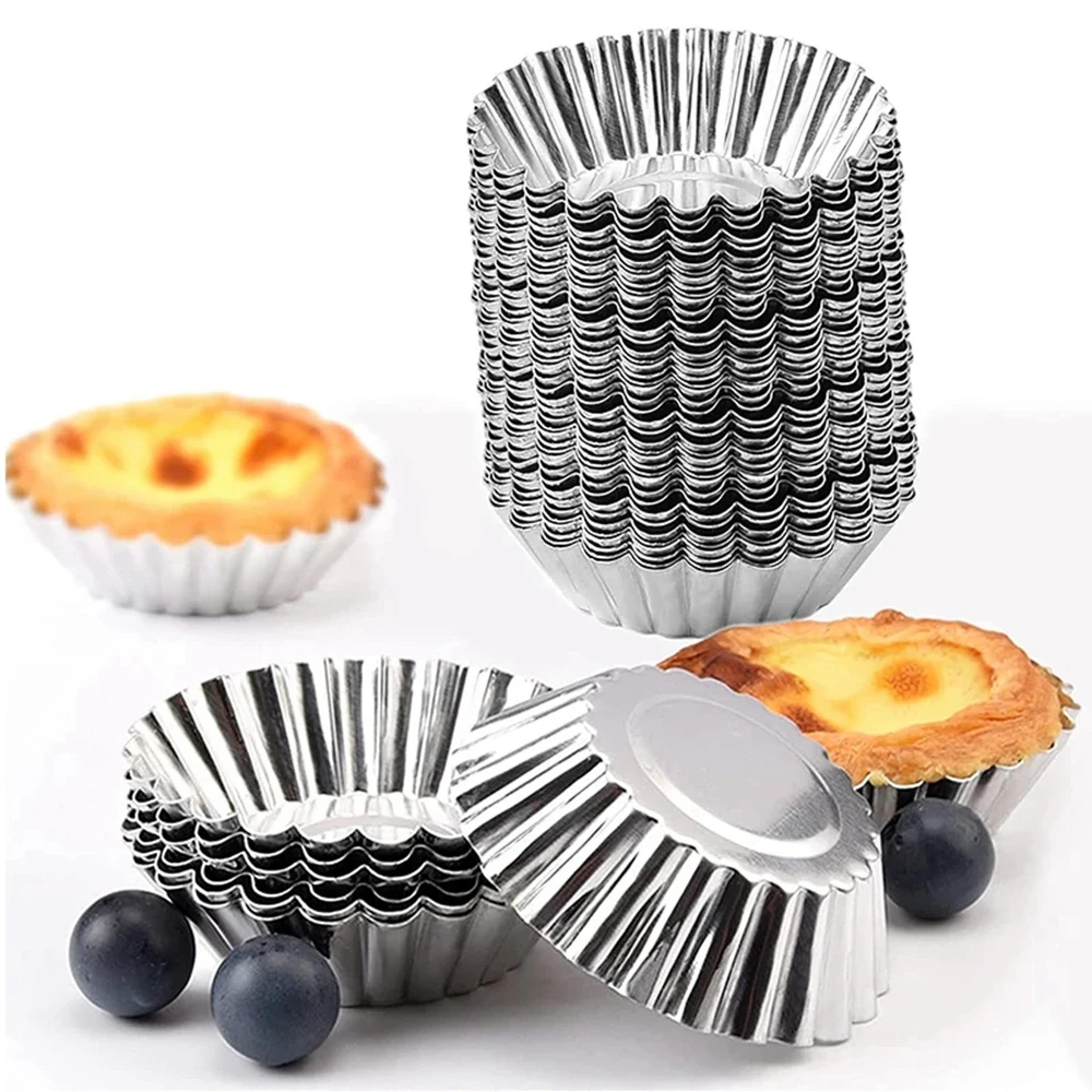 reusable stainless steel egg tart mold, baking accessories cookie pudding mould, mooncake mold pastry tools cake molds