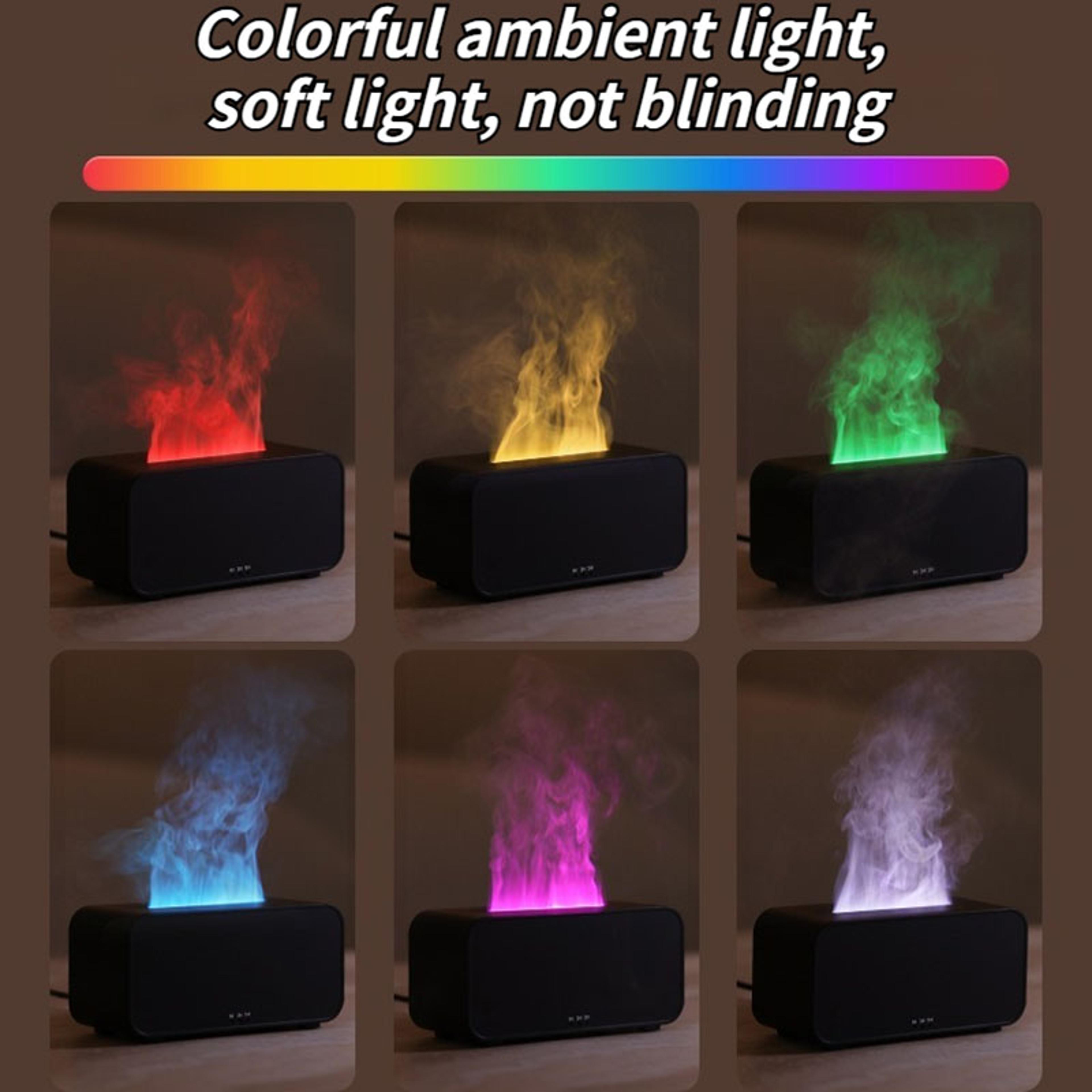 Mini Flame Humidifier Colourful Atmosphere Light Timed Function No Water Power Protection Home Bedr 4