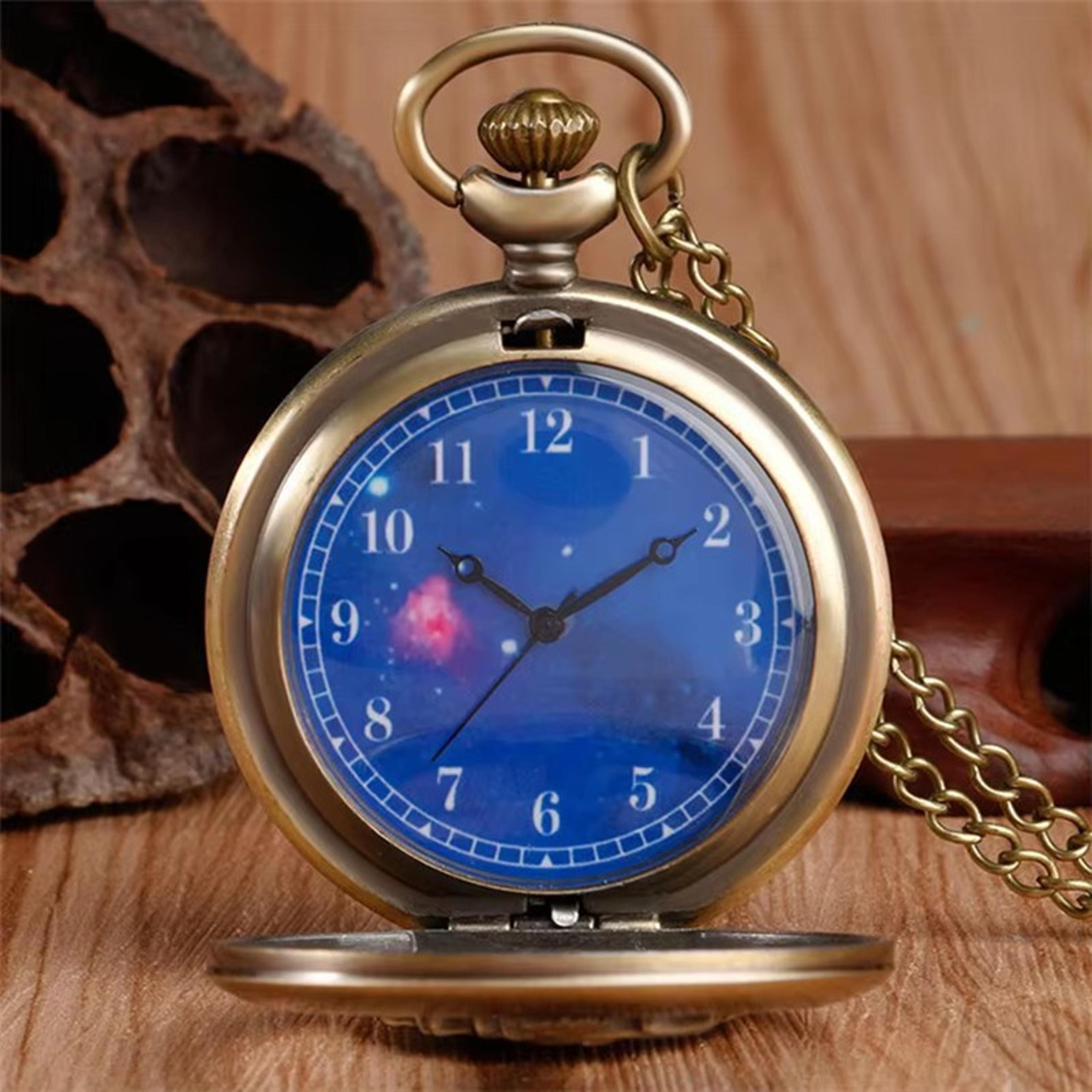 Vintage Little Prince Necklace Bronze Hollow Pendant Pocket Watch 1