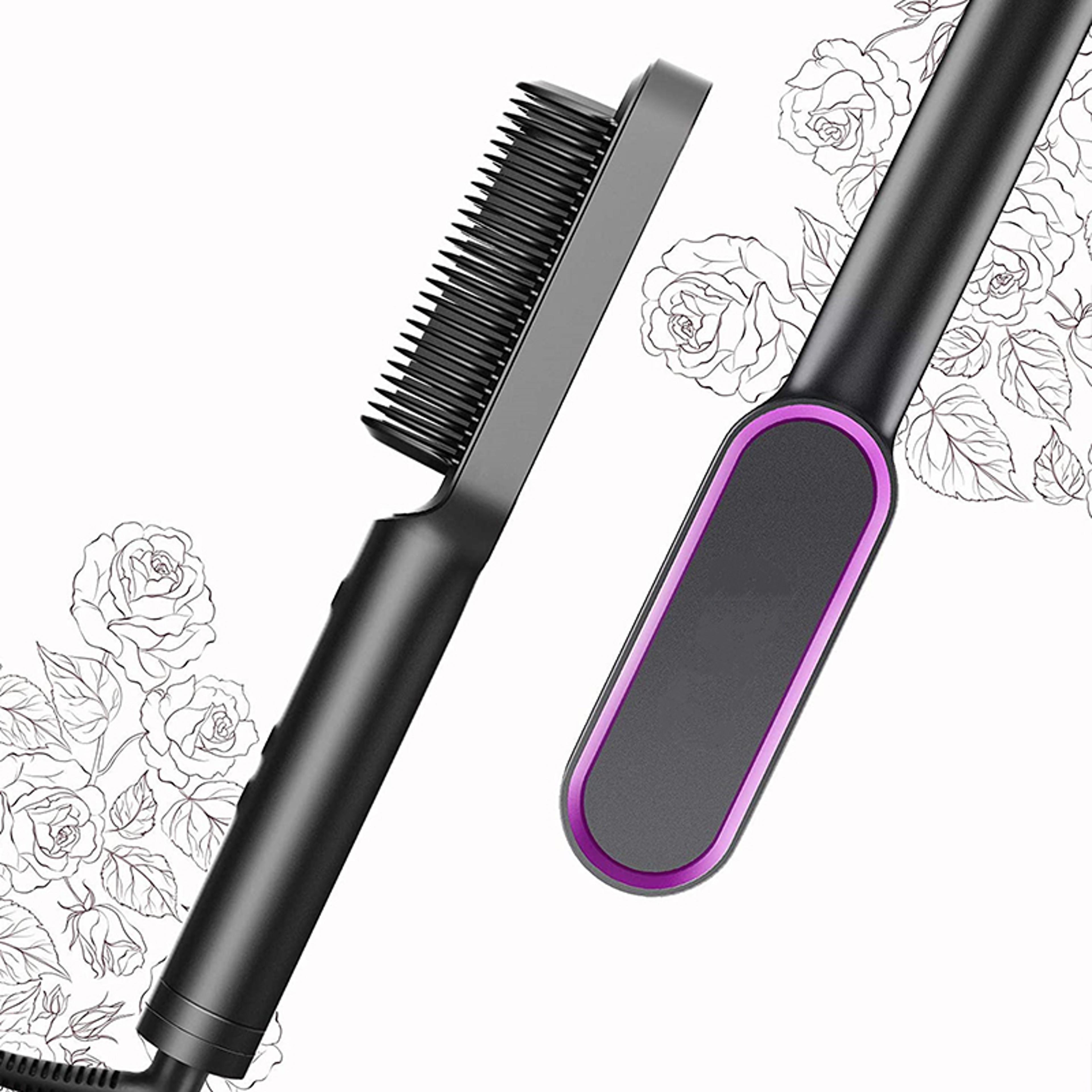Electric Hair Straightener Brush Professional Fast Heating Ceramic Hair Straightener 3