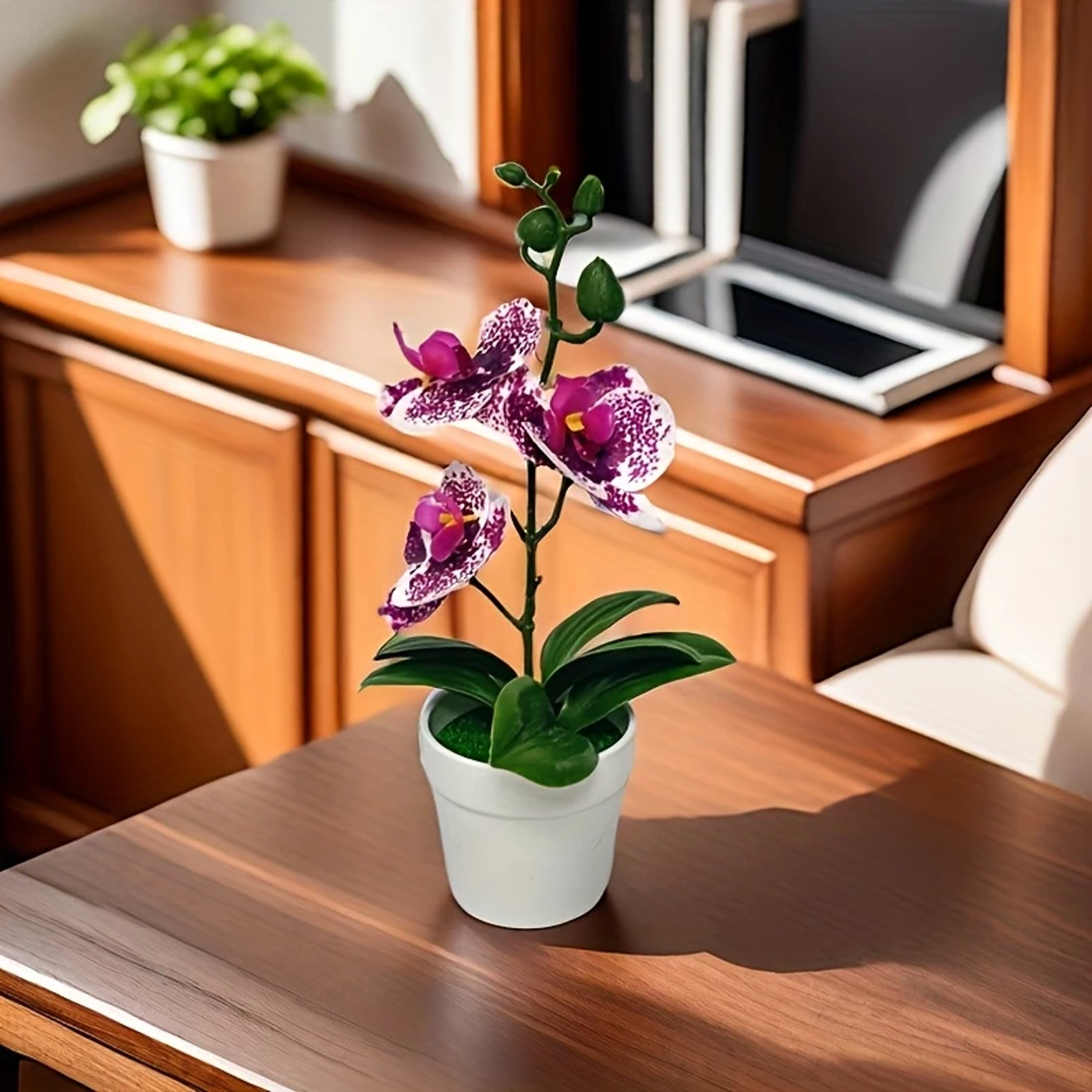 Artificial Orchid Living Room Decoration Home Office Display Entrance Flower Faderesistant 1