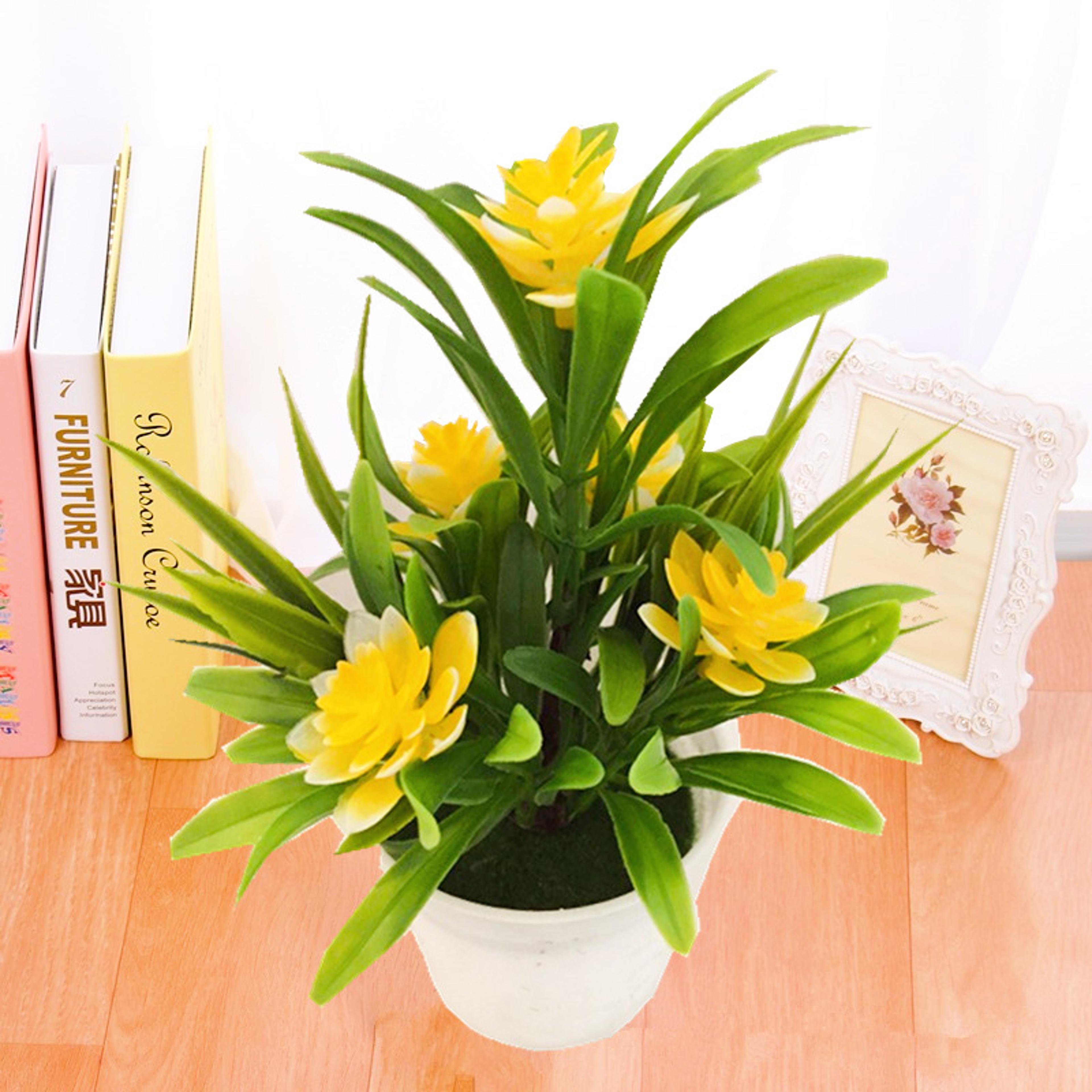 Artificial Flowers Fake Plastic Plant Home Office Decor Desktop Bonsai Wedding Balcony Ornaments Gi 1