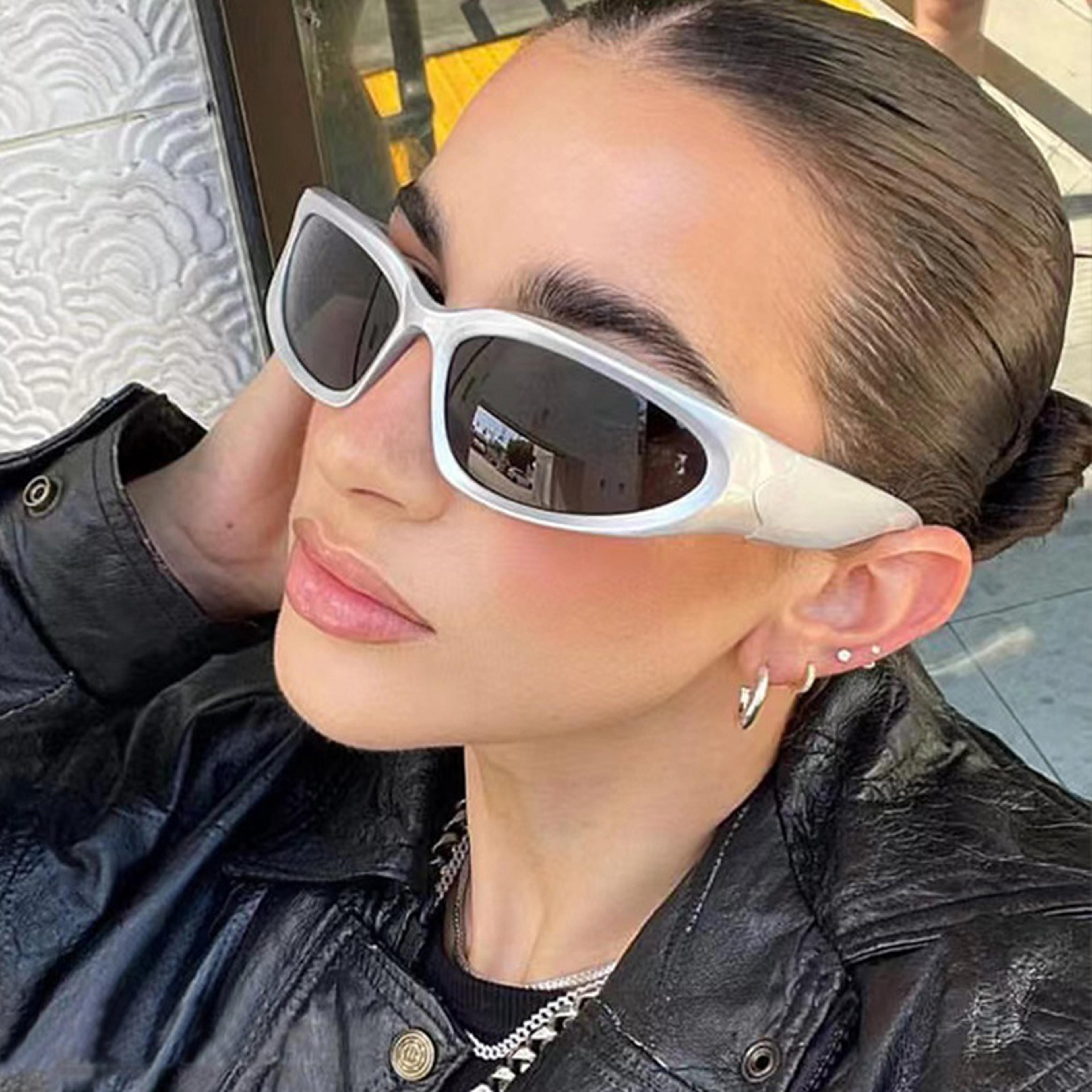 New Arrival Sunglasses Women Unique Oval Eye Wear Punk Sunglasses Men Colourful Mirror Goggle Shade 1
