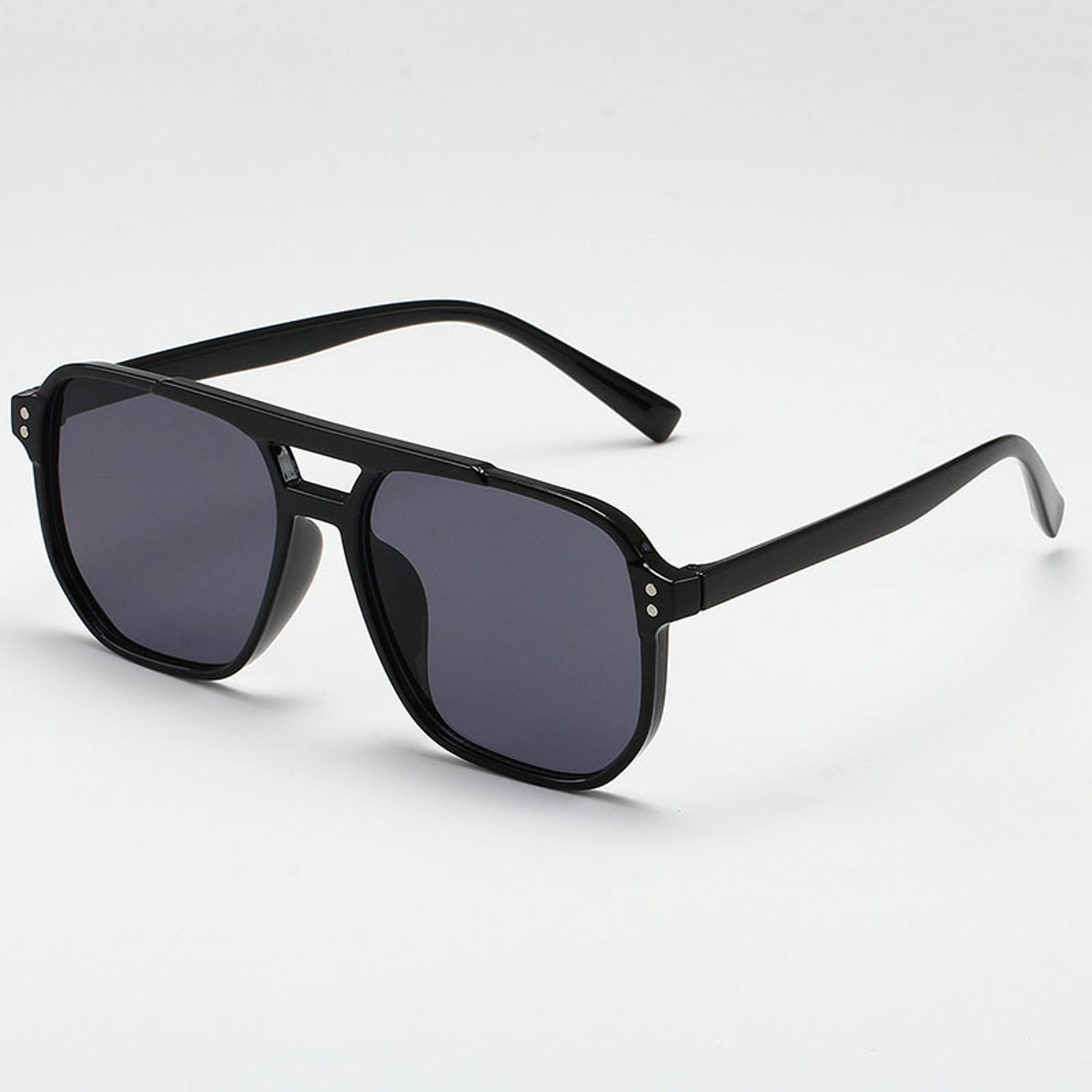 Women Square Sun Glasses Retro Polygon Eyeglasses Men Double Beam Sunglasses Vintage Fashion Black  3