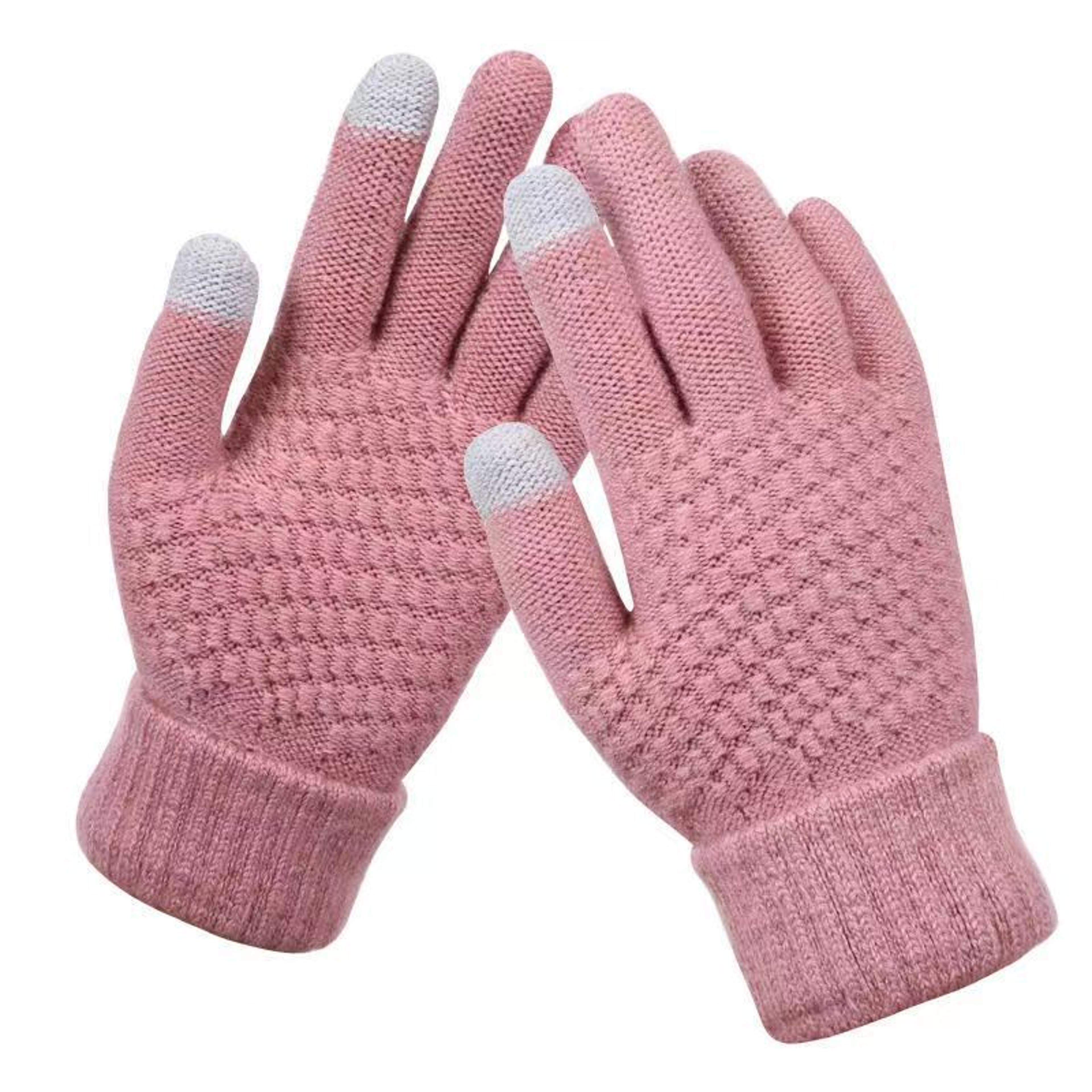 Women Men Stretch Knit Mittens Warm Winter Wool Full Finger Gloves Touch Screen Outdoor Cycling Dri 9