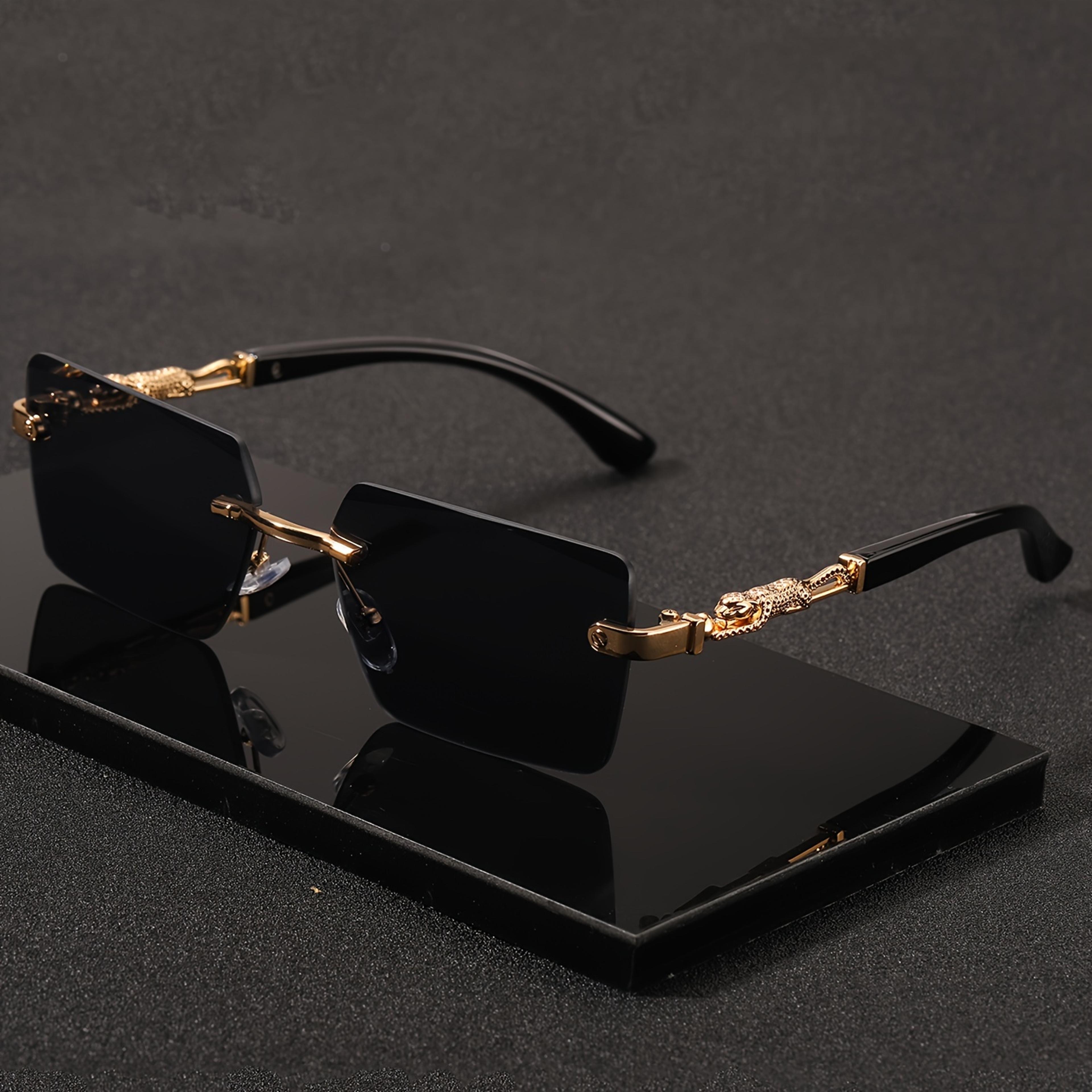 Rimless Rectangle Sunglasses For Men And Women Small Square Shades For Beach And Vacation 4
