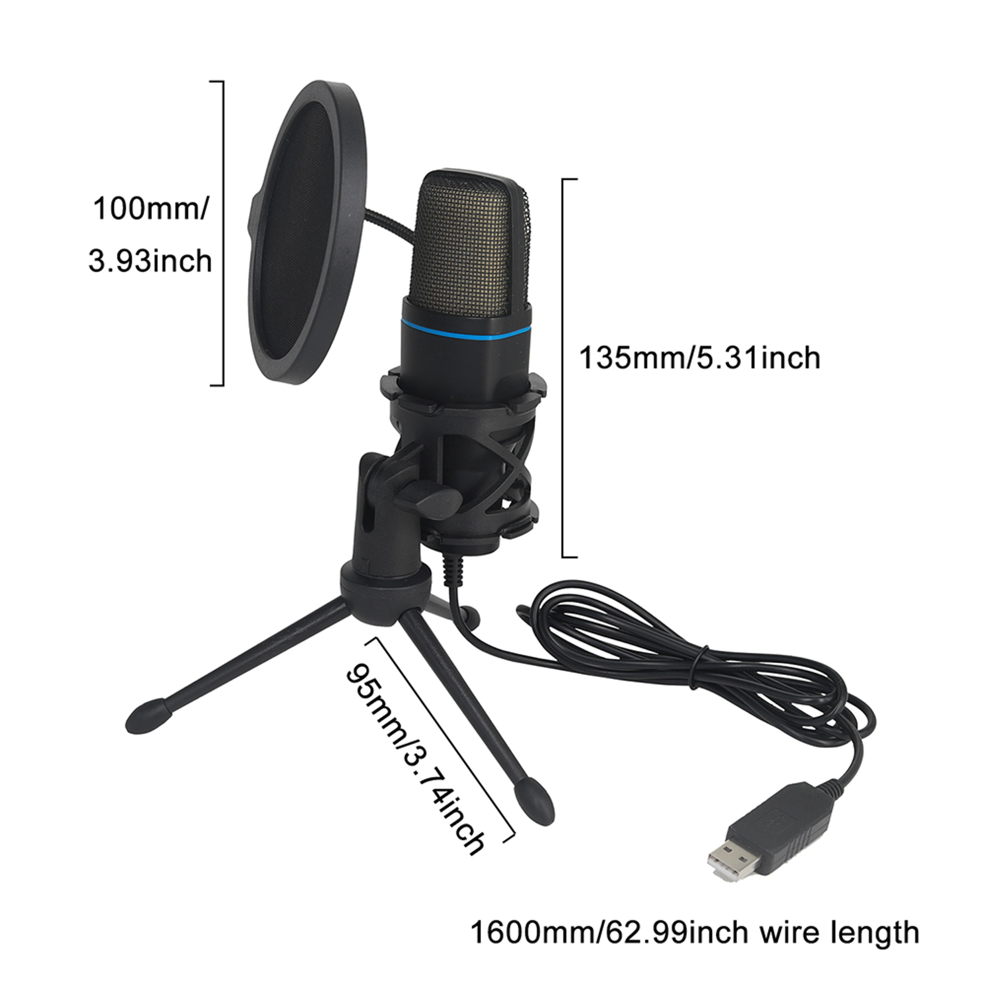 USB Microphone Condenser Gaming Mic RGB Microphone For Podcast Streaming Laptop Desktop 5
