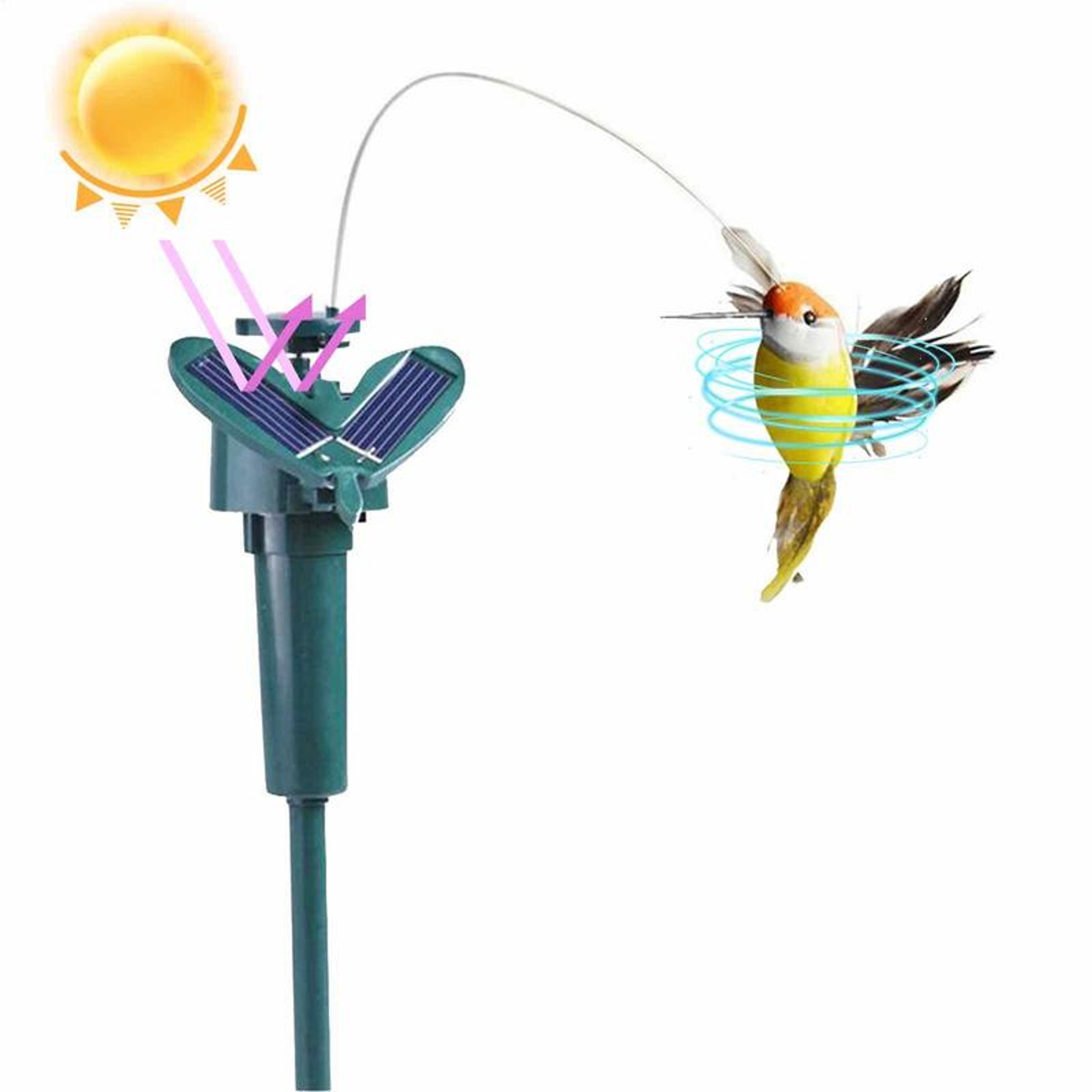 Funny Solar Rotating Bird Toy Flying Humming Bird For Garden Decoration 0