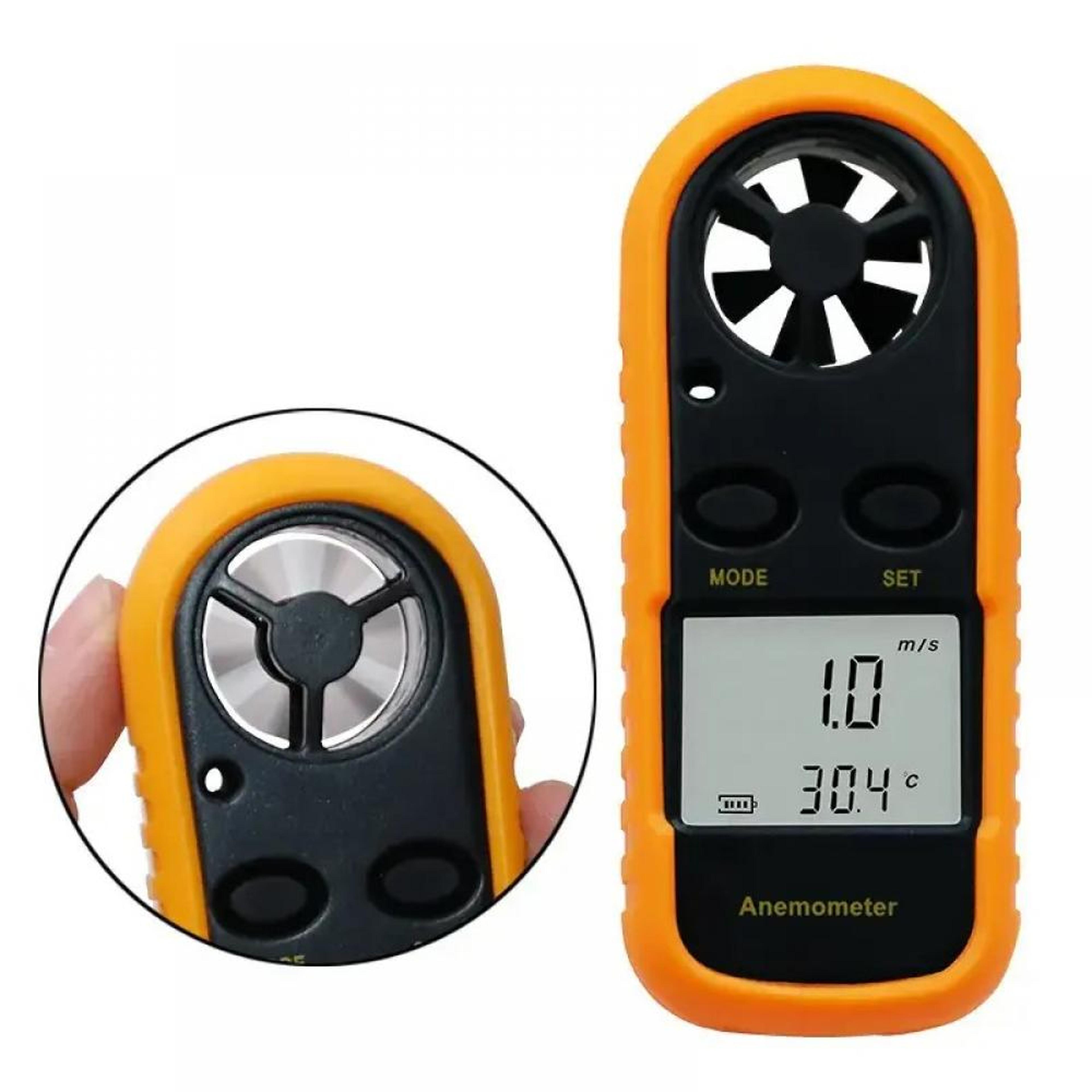 Pocket Digital Anemometer Wind Speed Meter Temperature Tester Lcd Back Light Display 0