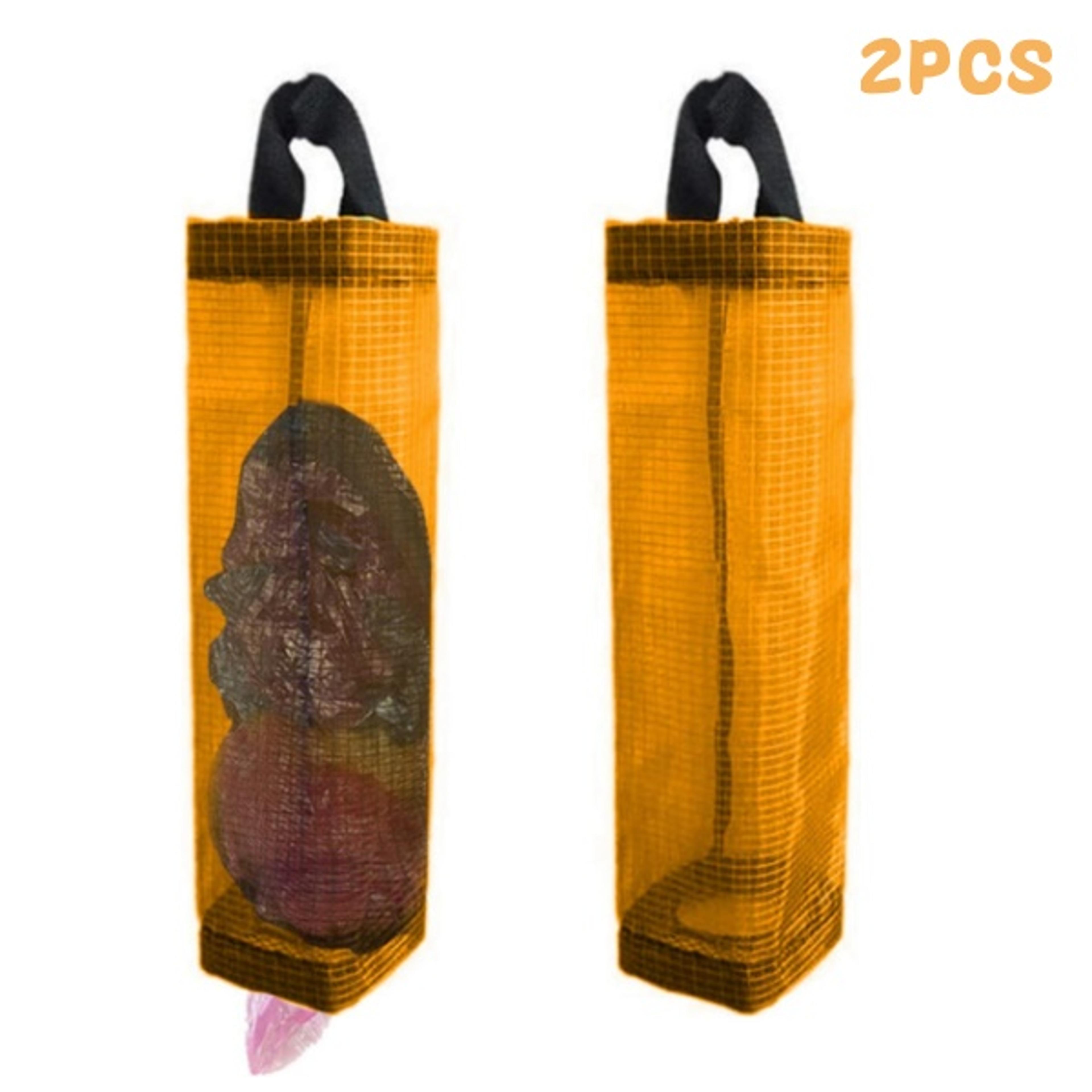 Kitchen Plastic Bag Holder Garbage Bag Hanging Storage Dispenser Mesh Grocery Bags Organizer 7