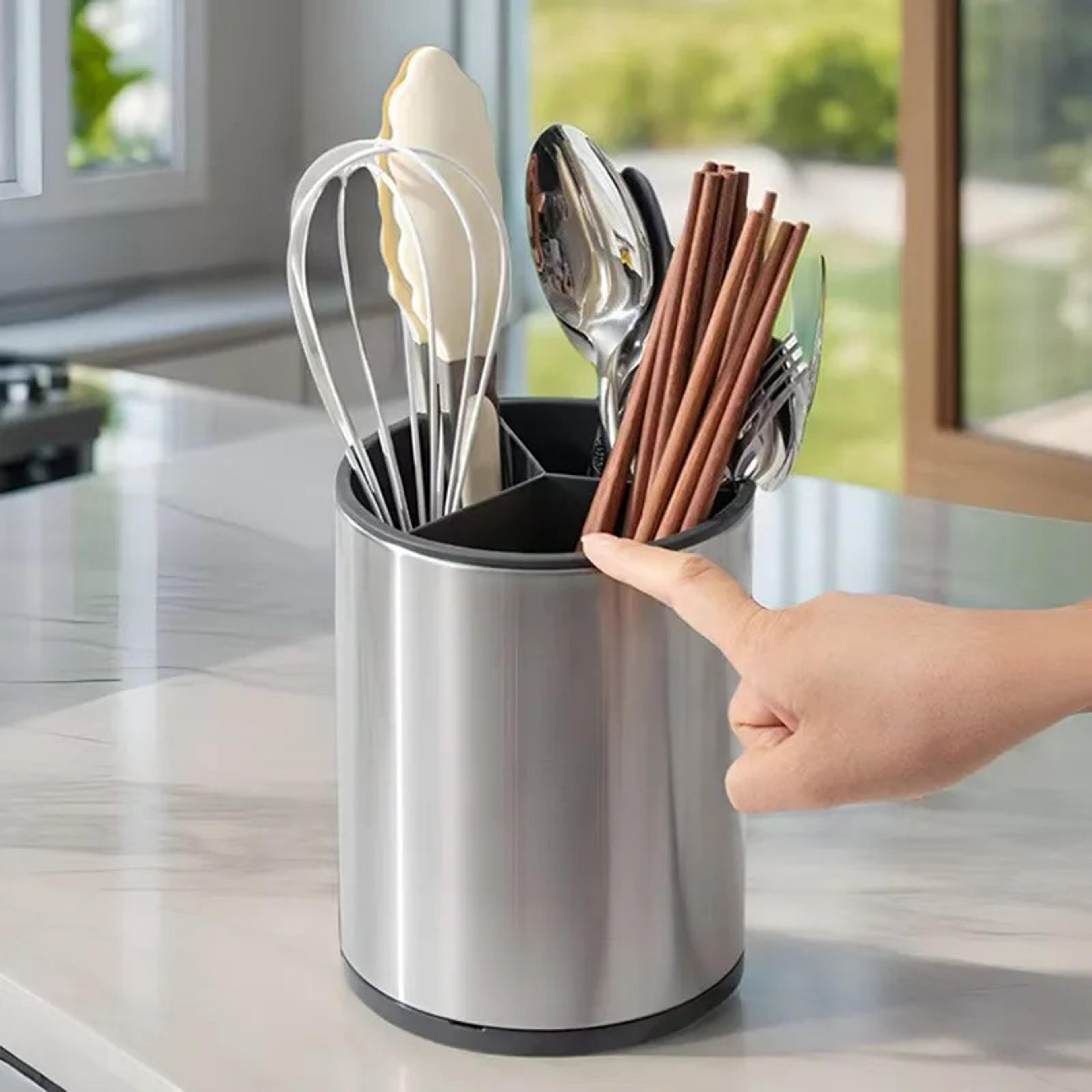 Stainless Steel Cutlery Holder Kitchen Organizer Spoon Storage Tableware Drainboard Household Drain 2