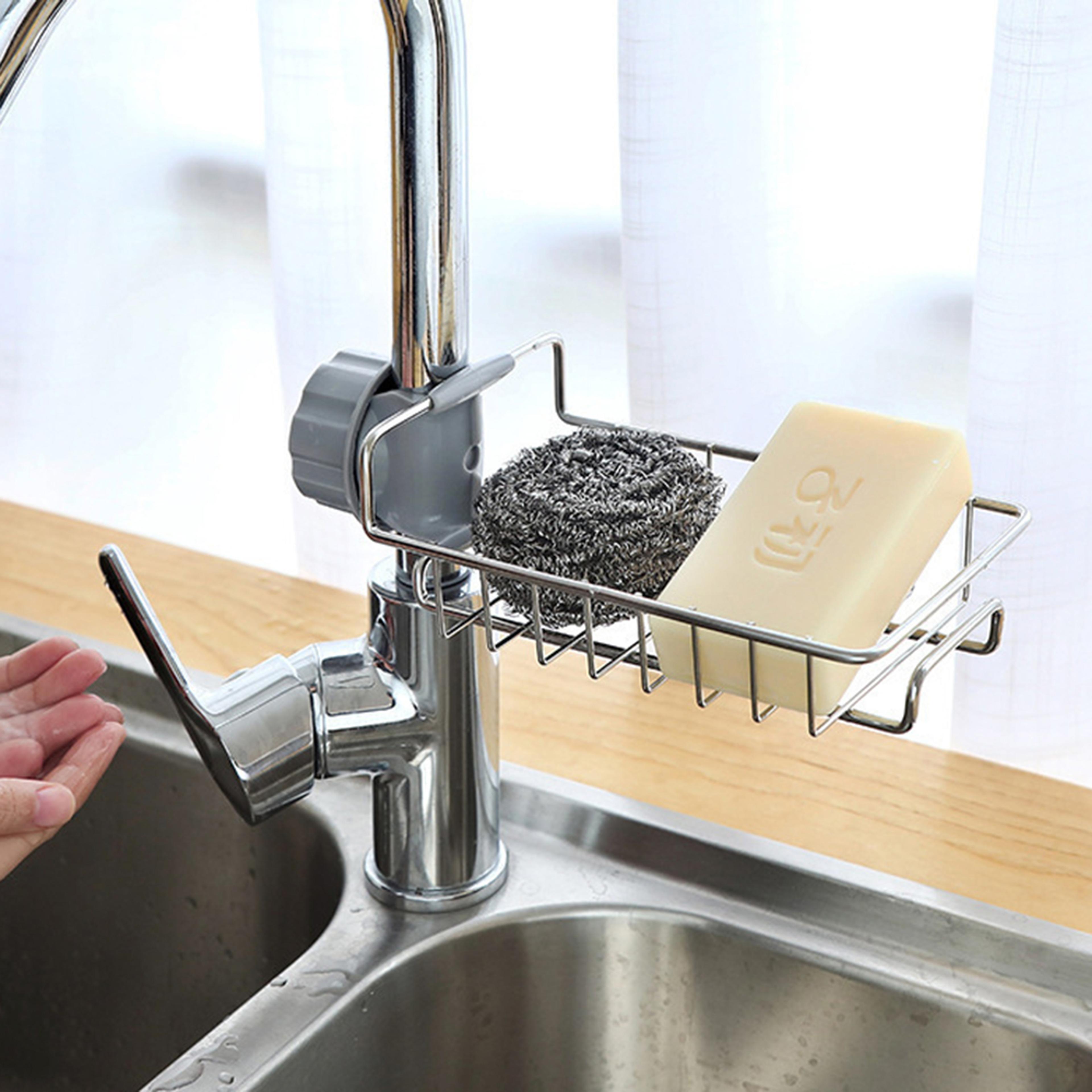 Kitchen Faucet Storage Rack For Stainless Steel Sink Household Towel Drying Rack Hanging Basket 2