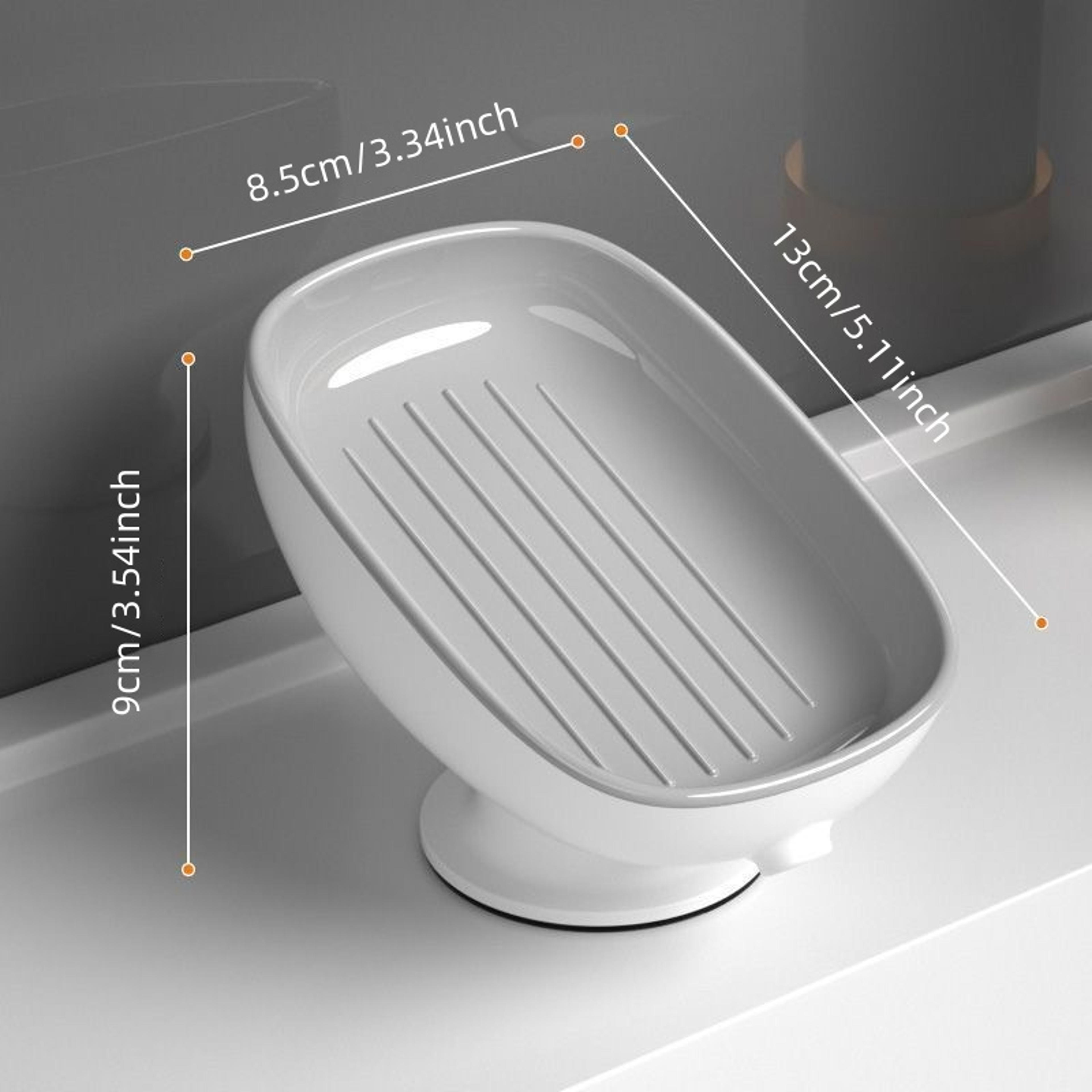 Bathroom Soap Dishes Holder With Self Draining Soap Box Super Suction Soap Container For Bathroom A 4