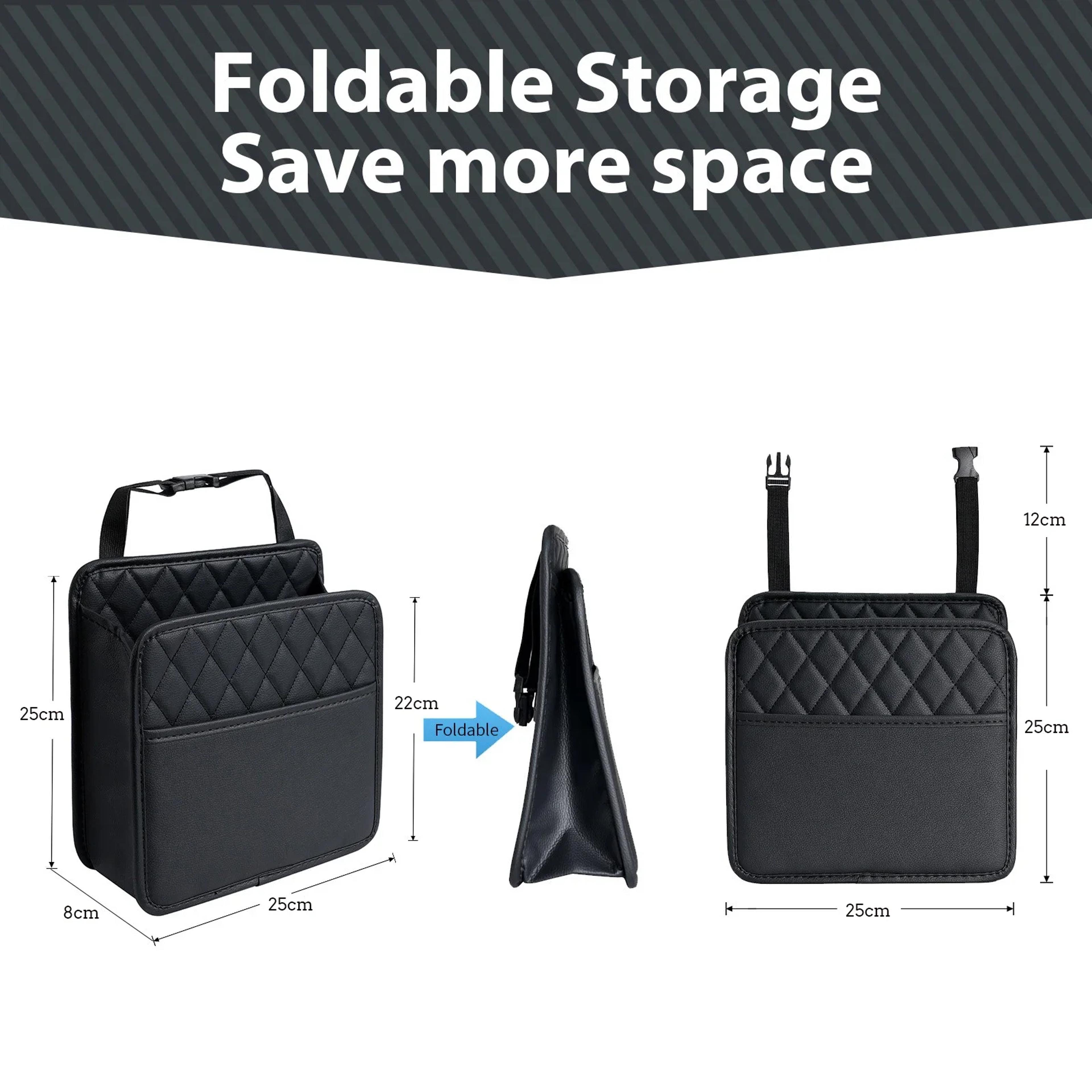 Multi Functional Car Seat Back Storage Bag Leather Storage Bag Garbage Bag For Most Models 4