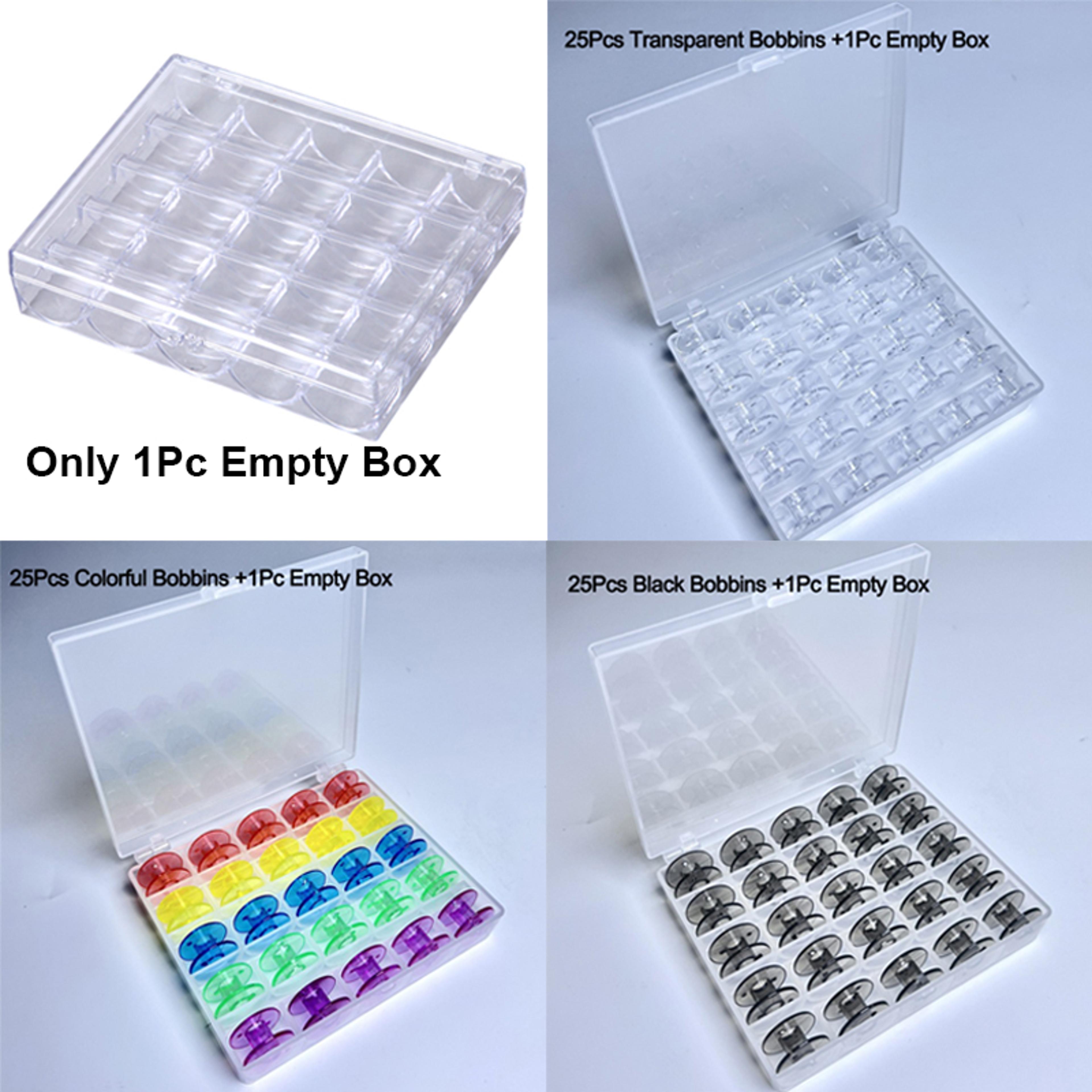 Spools Empty Bobbins Storage Box Plastic Sewing Machine Bobbin Case Knitting Needle Organiser For S 1