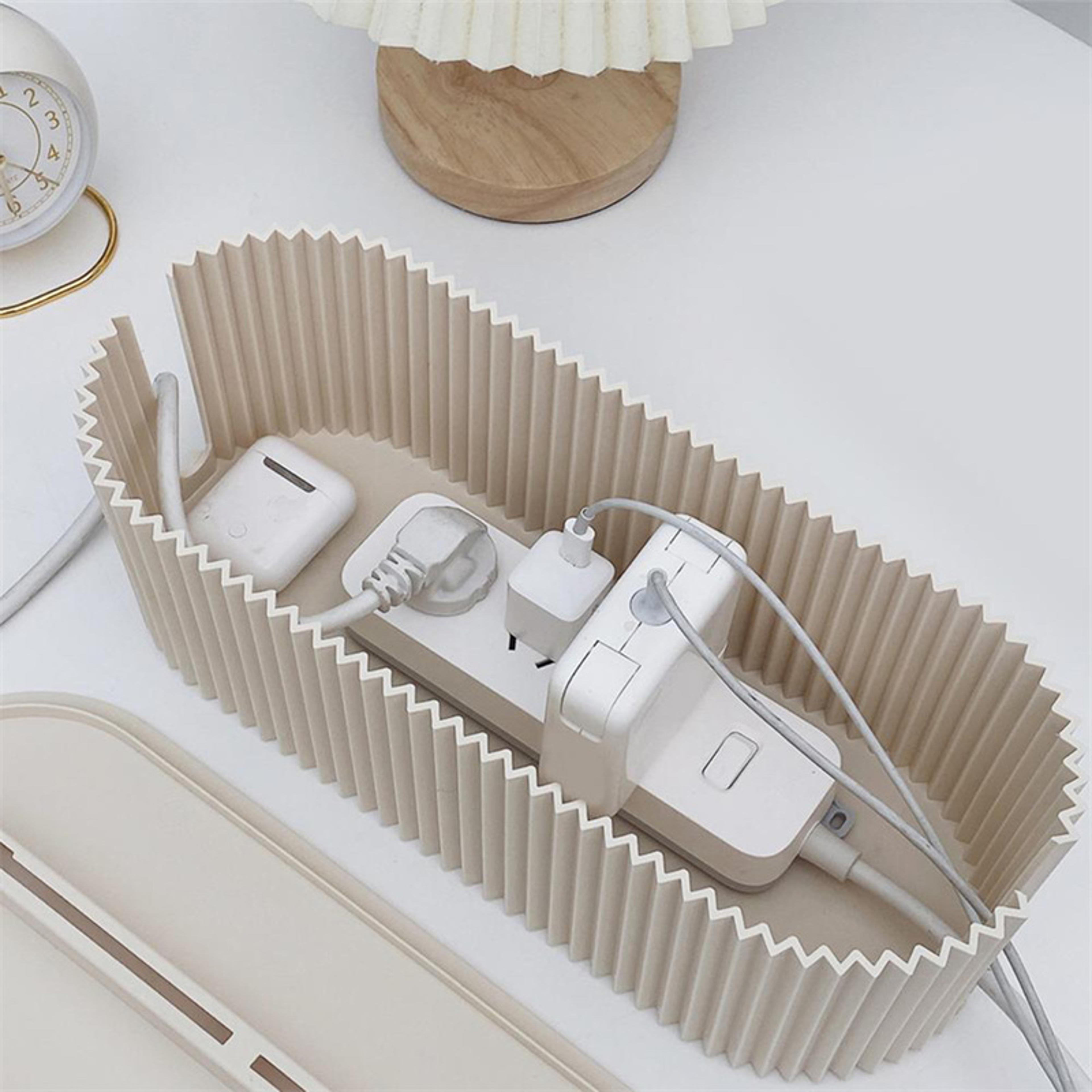 Nordic Plug Board Storage Box Cable Organizer Desktop Data Line Holder 0