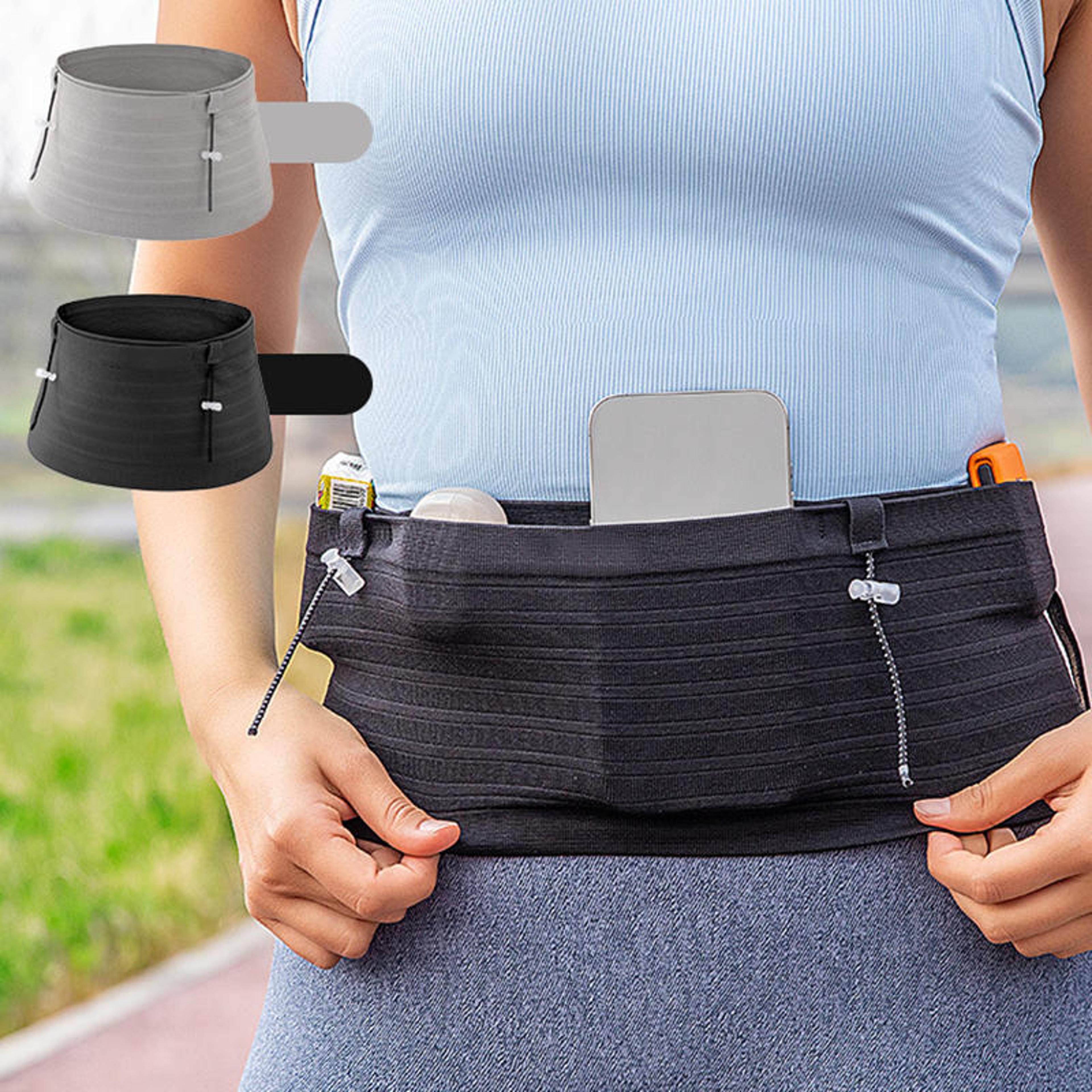 running waist bag for men and women, elastic phone waist belt for gym, marathon, fitness sports