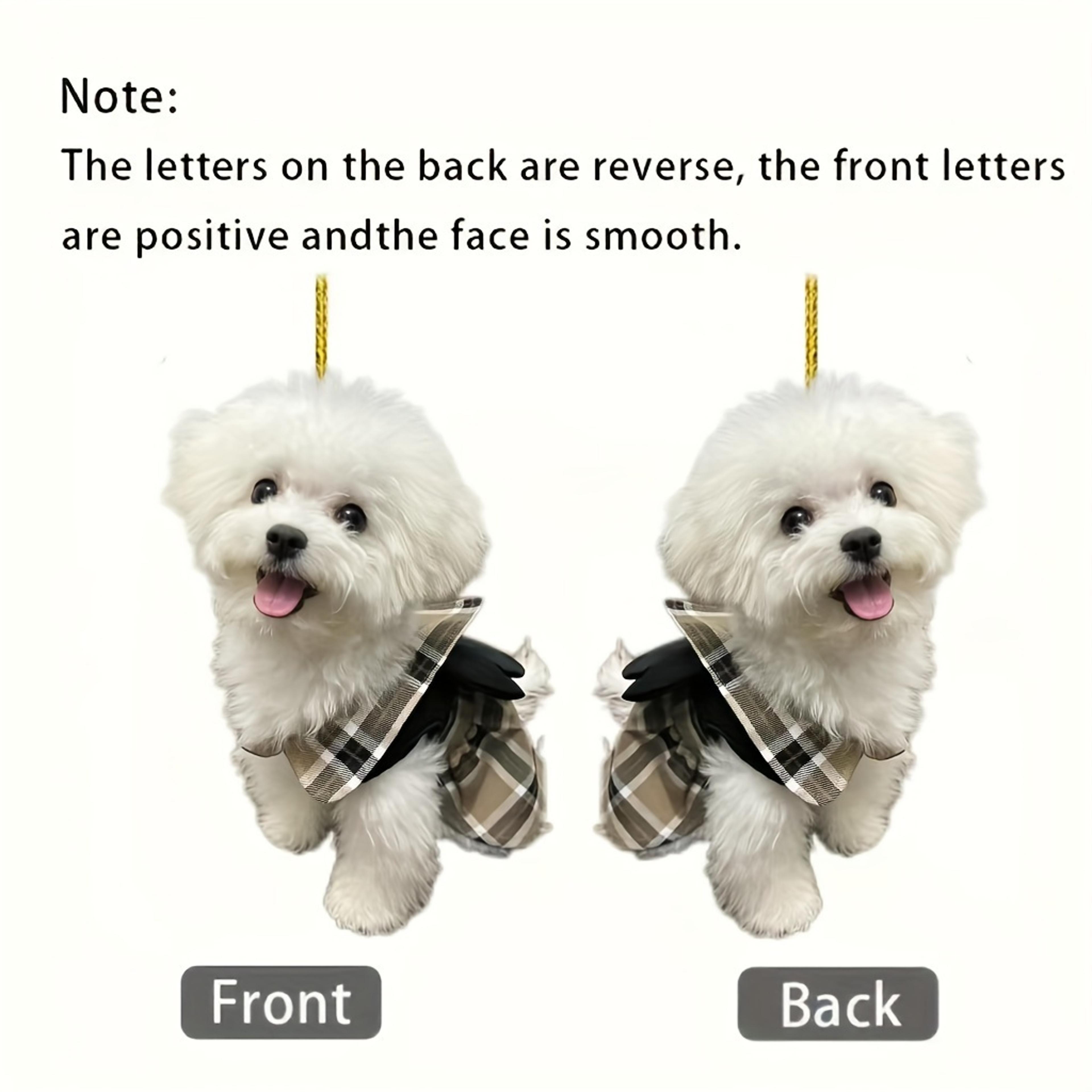 Flat Acrylic Cute Puppy Pendant Holiday Gift Rear View Mirror Decoration Backpack Pendant 4