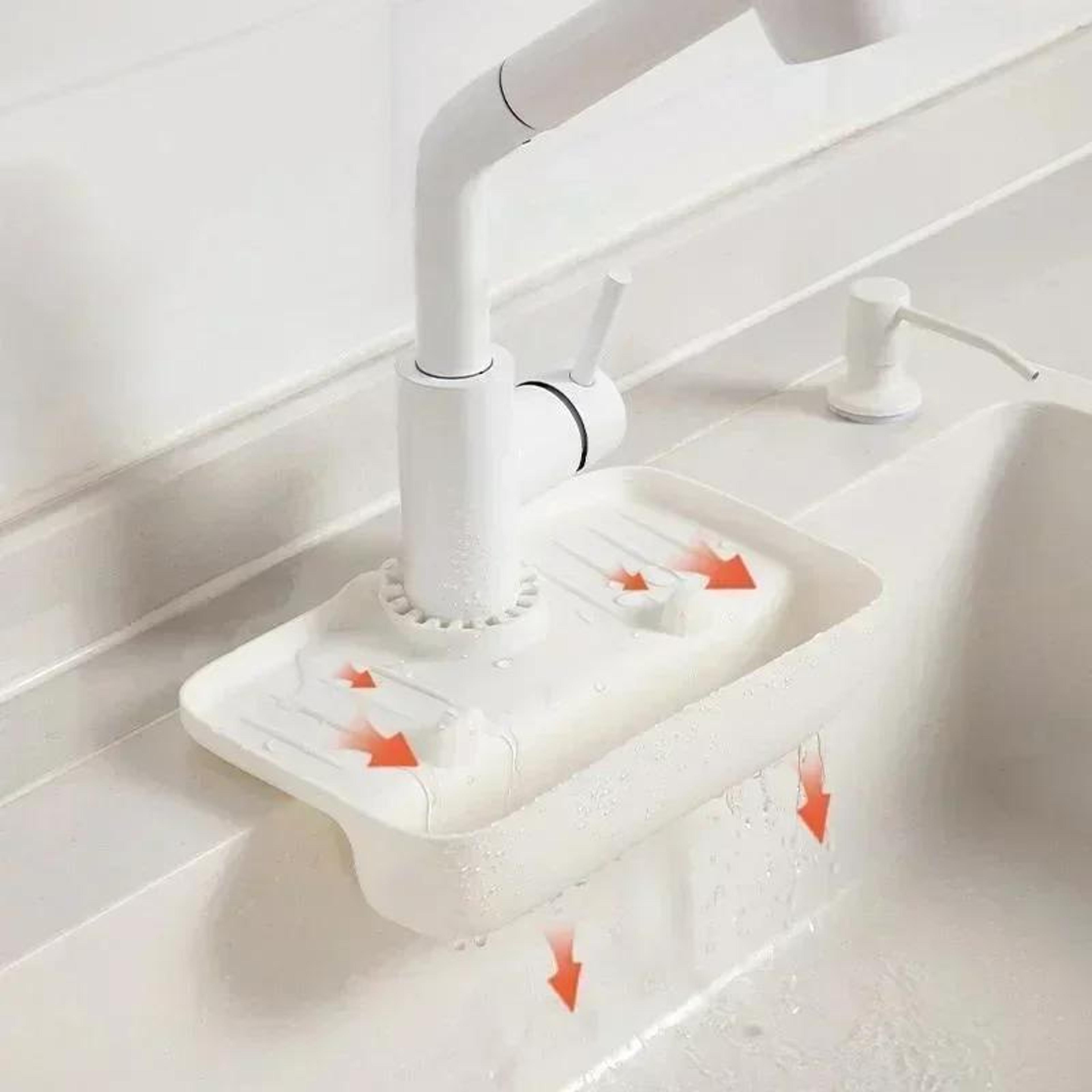 New Kitchen Silicone Sink Splash Pad Faucet Mat Storage Rack Bathroom Drain Basket Sponge Holder 2
