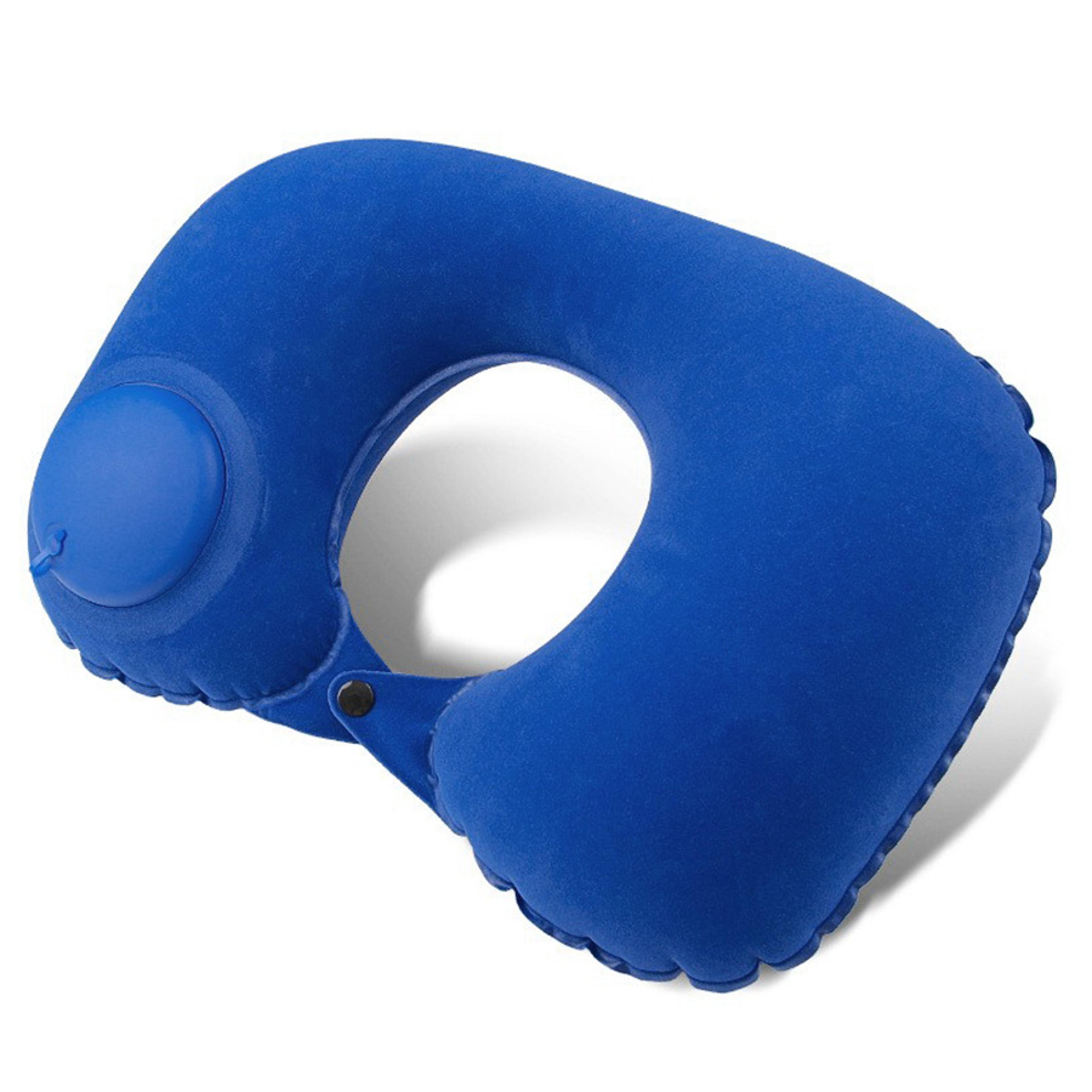 Flocking Inflatable Neck Pillow For Travel Business Trips SelfFilled Portable And Convenient 9