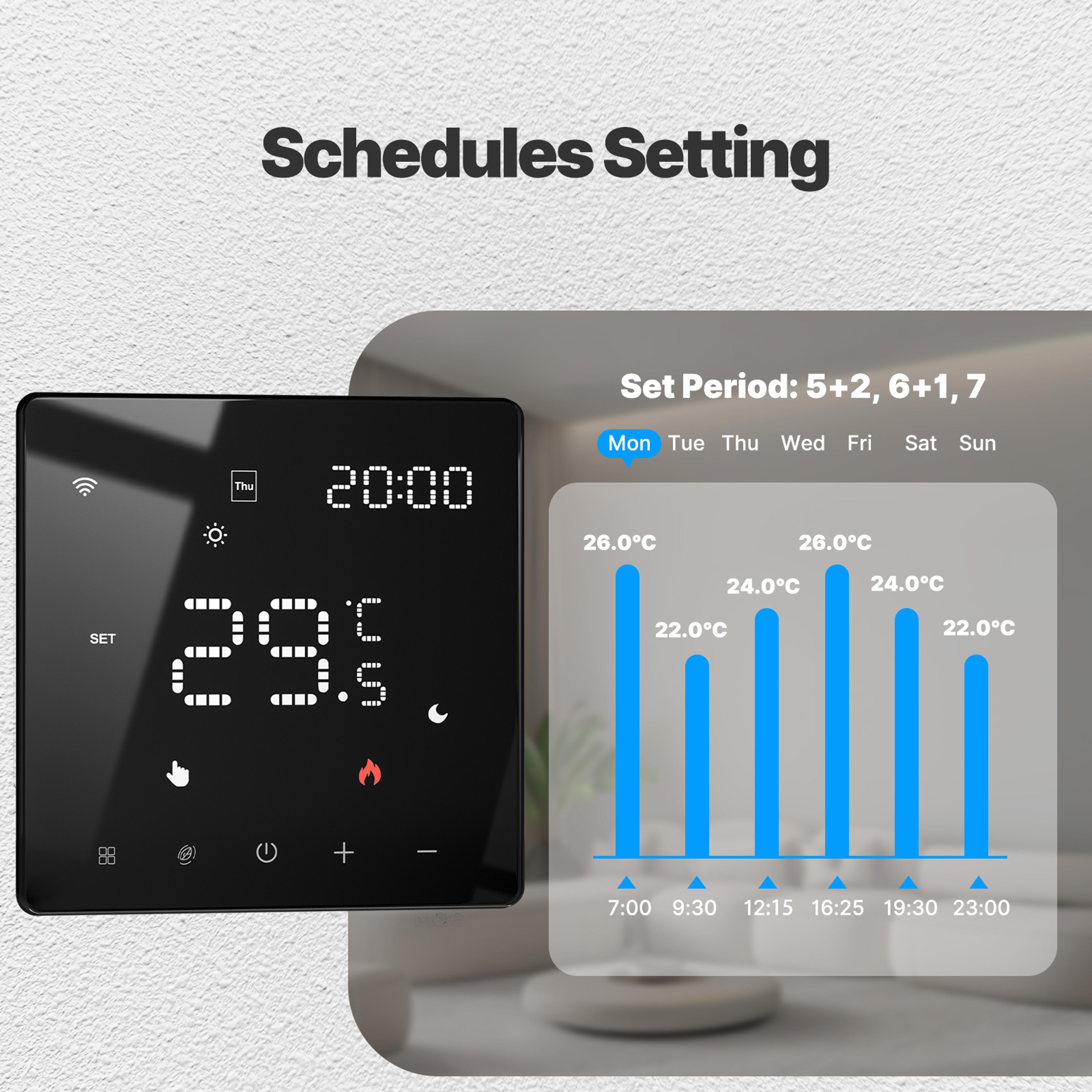 WiFi Smart Thermostat Programmable Temperature Controller Electric Heating With Alexa And Google Ho 2