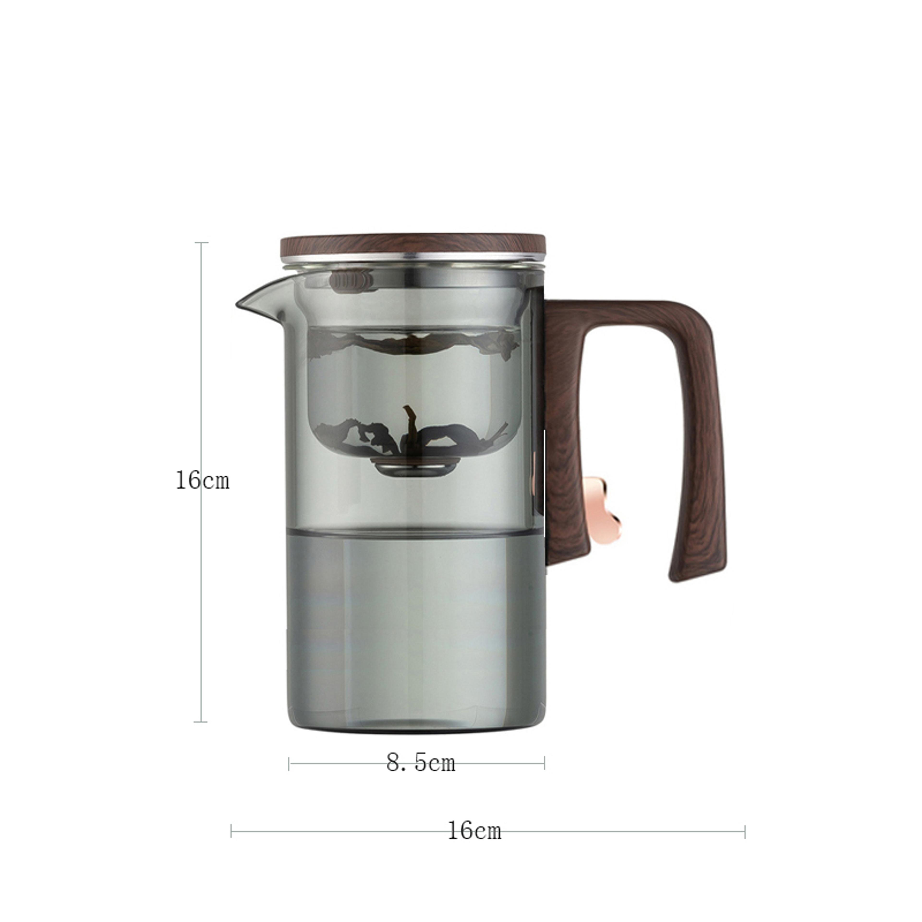 New Tea Pot With Magnetic Switch Glass Wood Handle Tea Separation 9