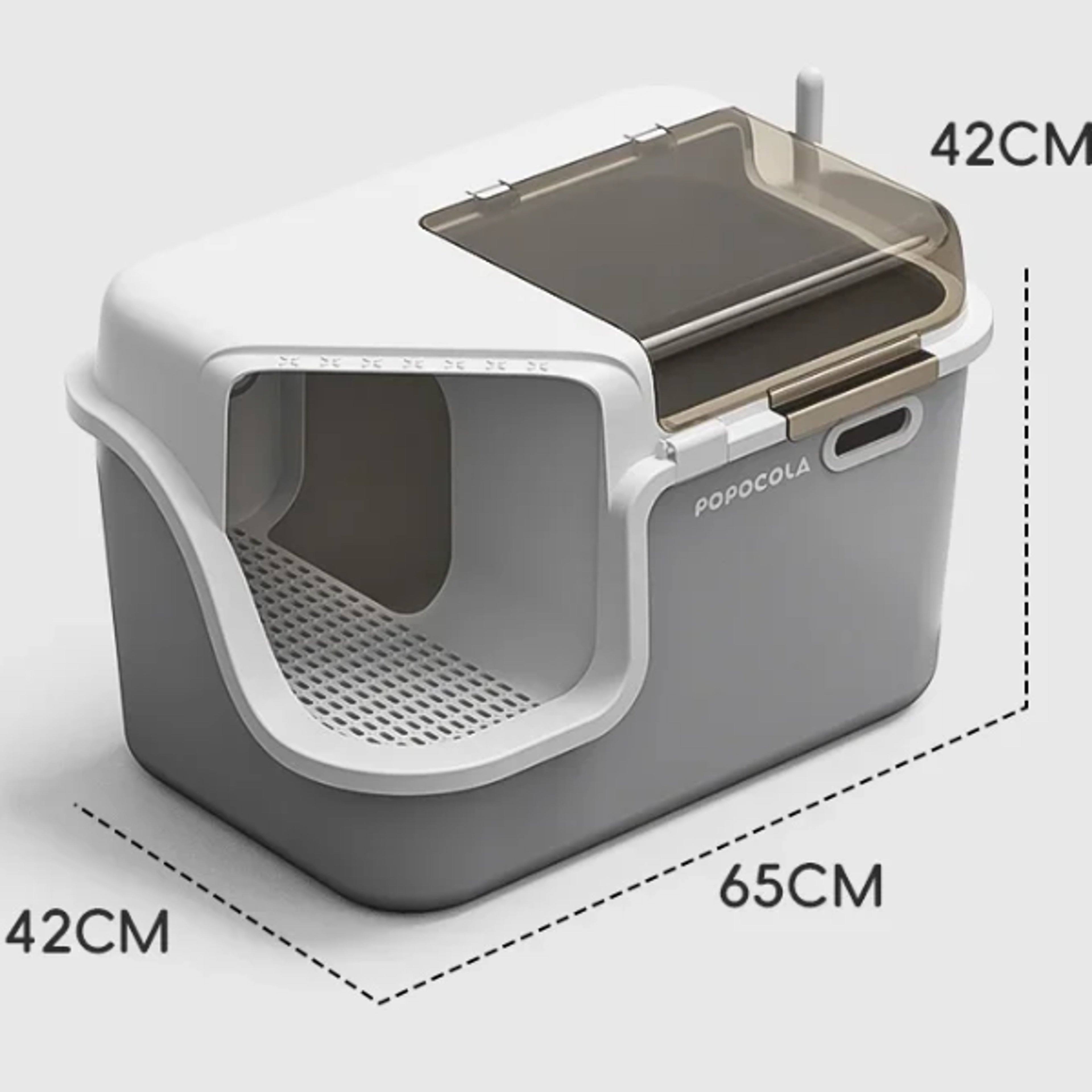 Large Cat Litter Box with Enclosed Design Convenient Lid Splash Proof Corridor Style for Pet Clea