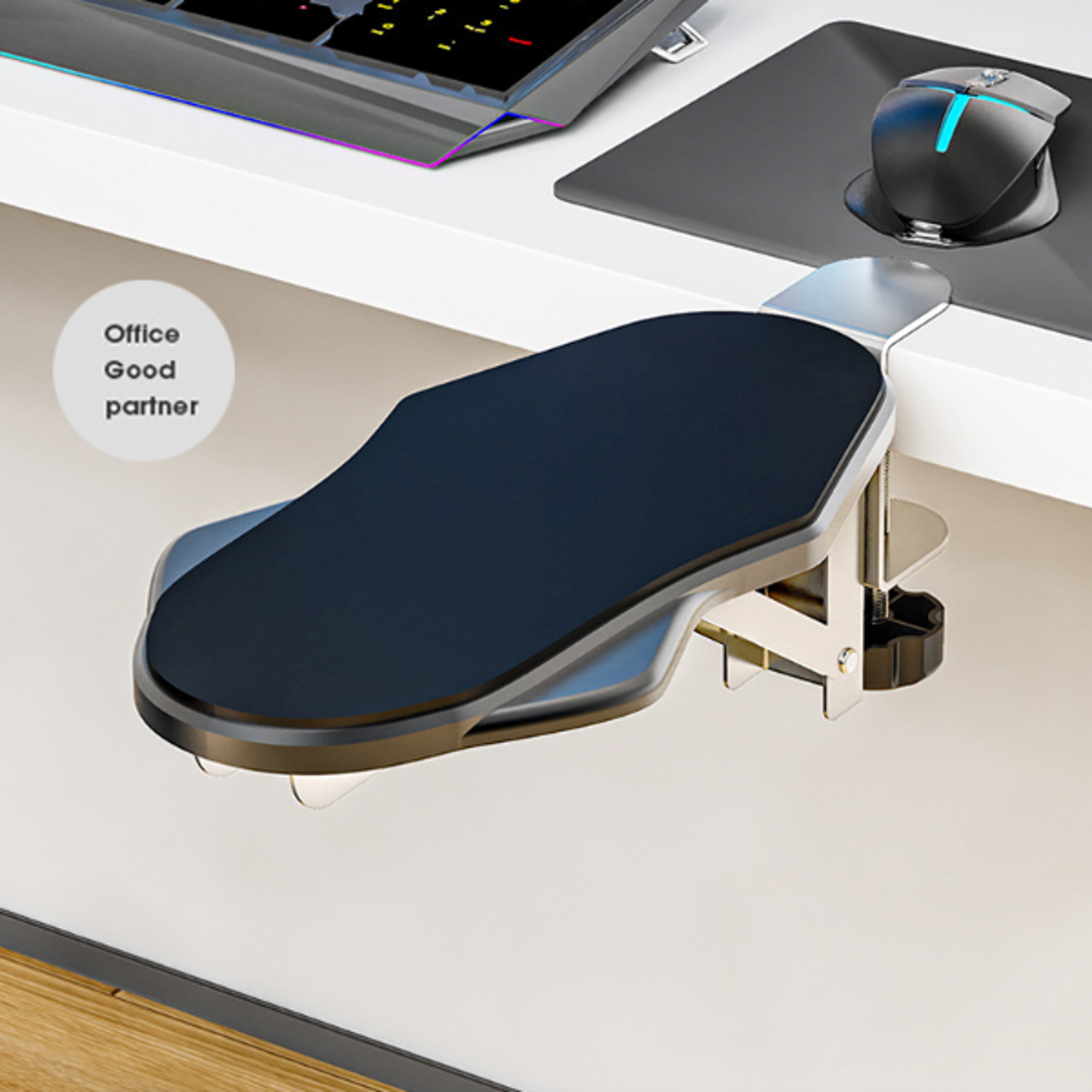 Computer Arm Support Bracket for Office Desk with Wrist Rotation
