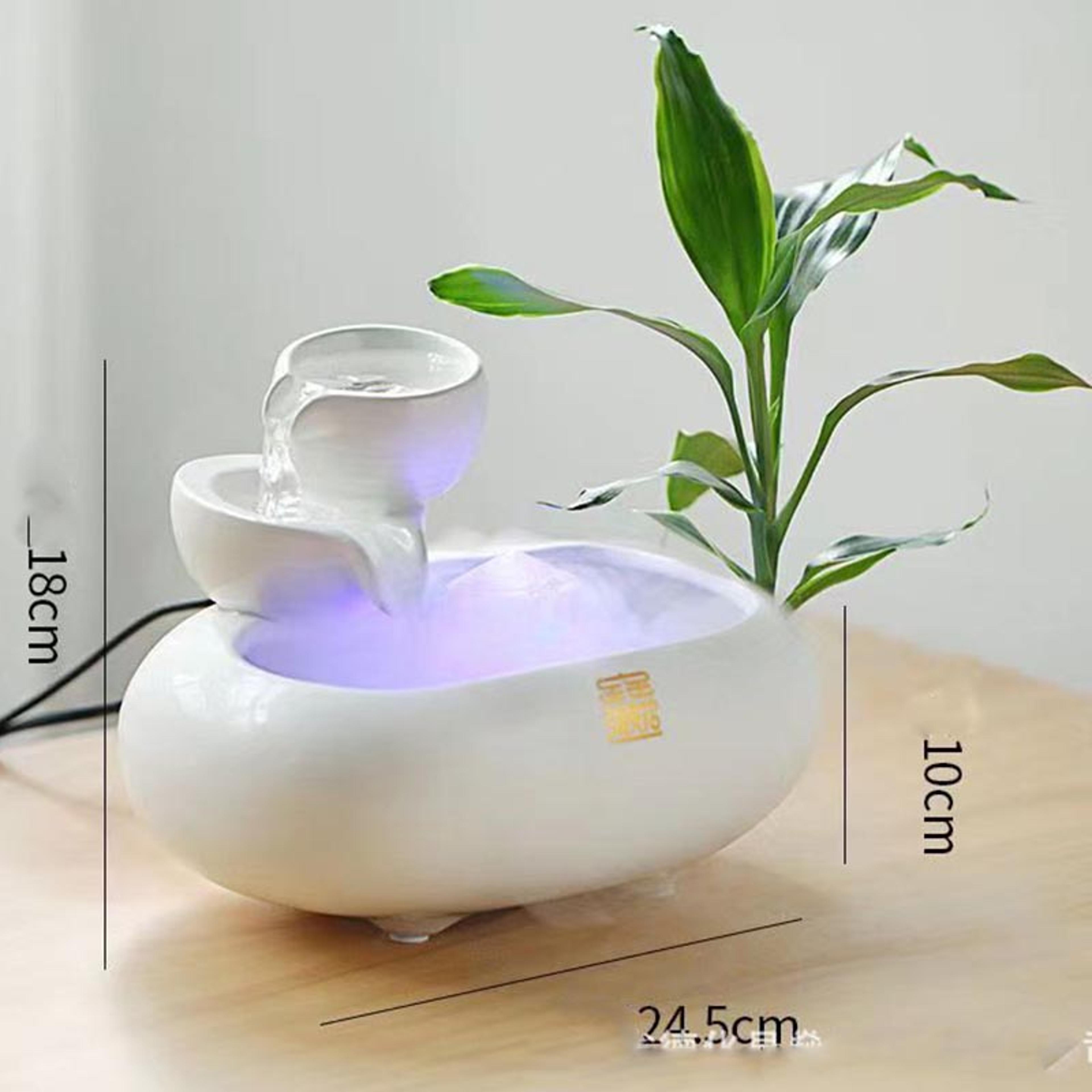 Ceramic Fountain Hydroponic Vase Waterfall Calming Fish Tank Water Feature For Office Home Decor Po
