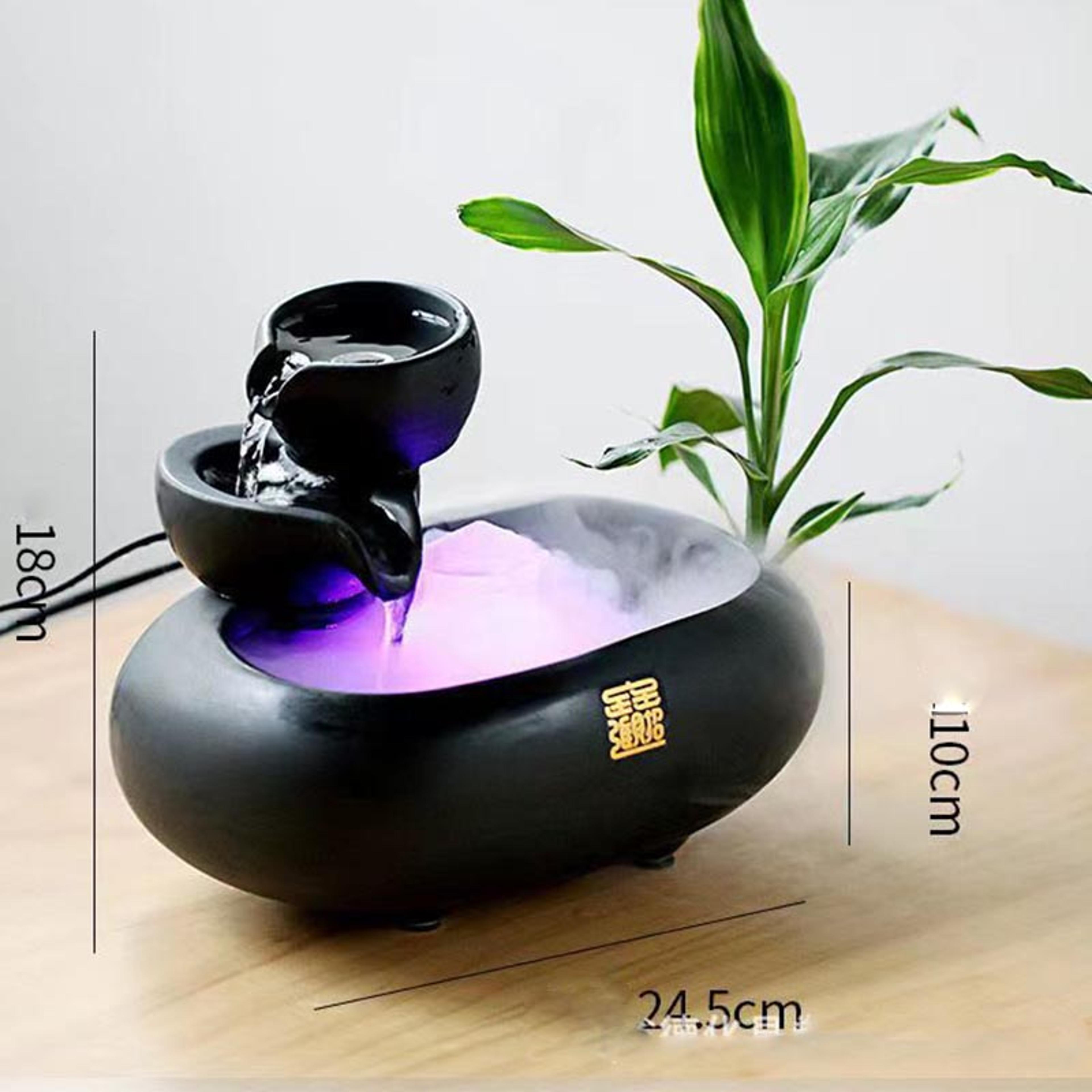 Ceramic Fountain Hydroponic Vase Waterfall Calming Fish Tank Water Feature For Office Home Decor Po