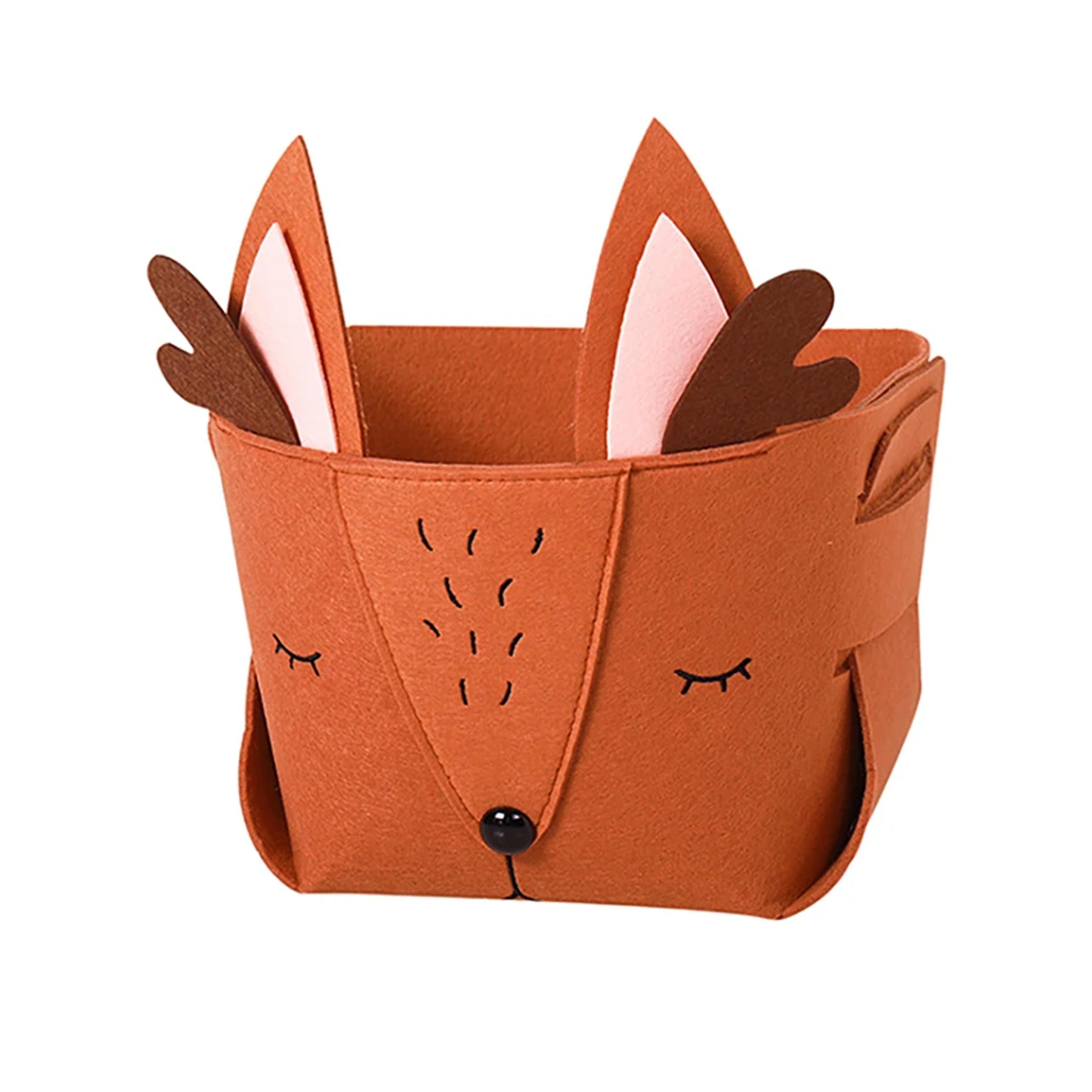Cute Cartoon Animal DIY Storage Box Felt Fabric Fold Able Storage Basket For Nursery Toys Organizer 2