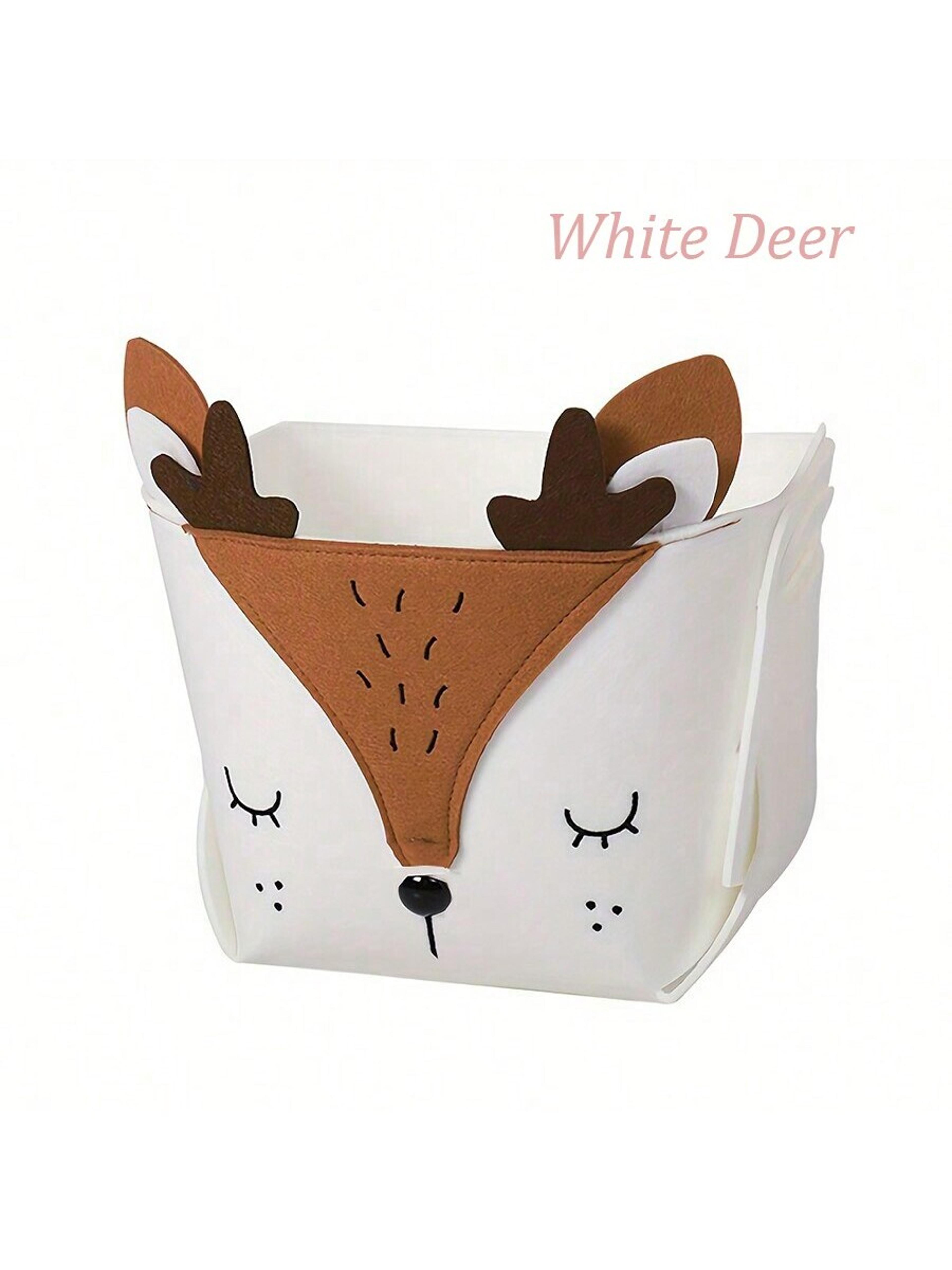 Cute Cartoon Animal DIY Storage Box Felt Fabric Fold Able Storage Basket For Nursery Toys Organizer 3