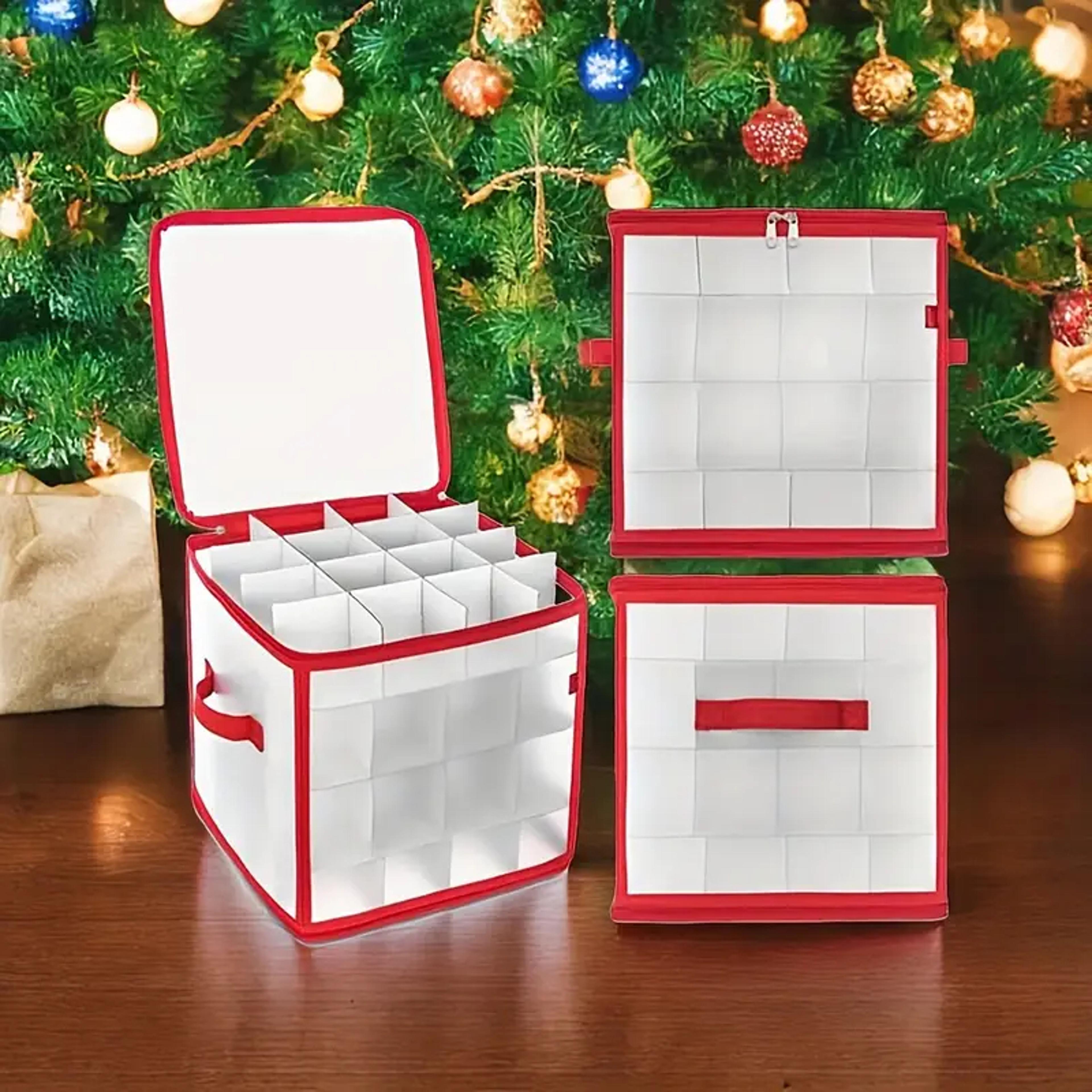 christmas ball storage box, clear organizer for ornaments, multipurpose festival decorations container