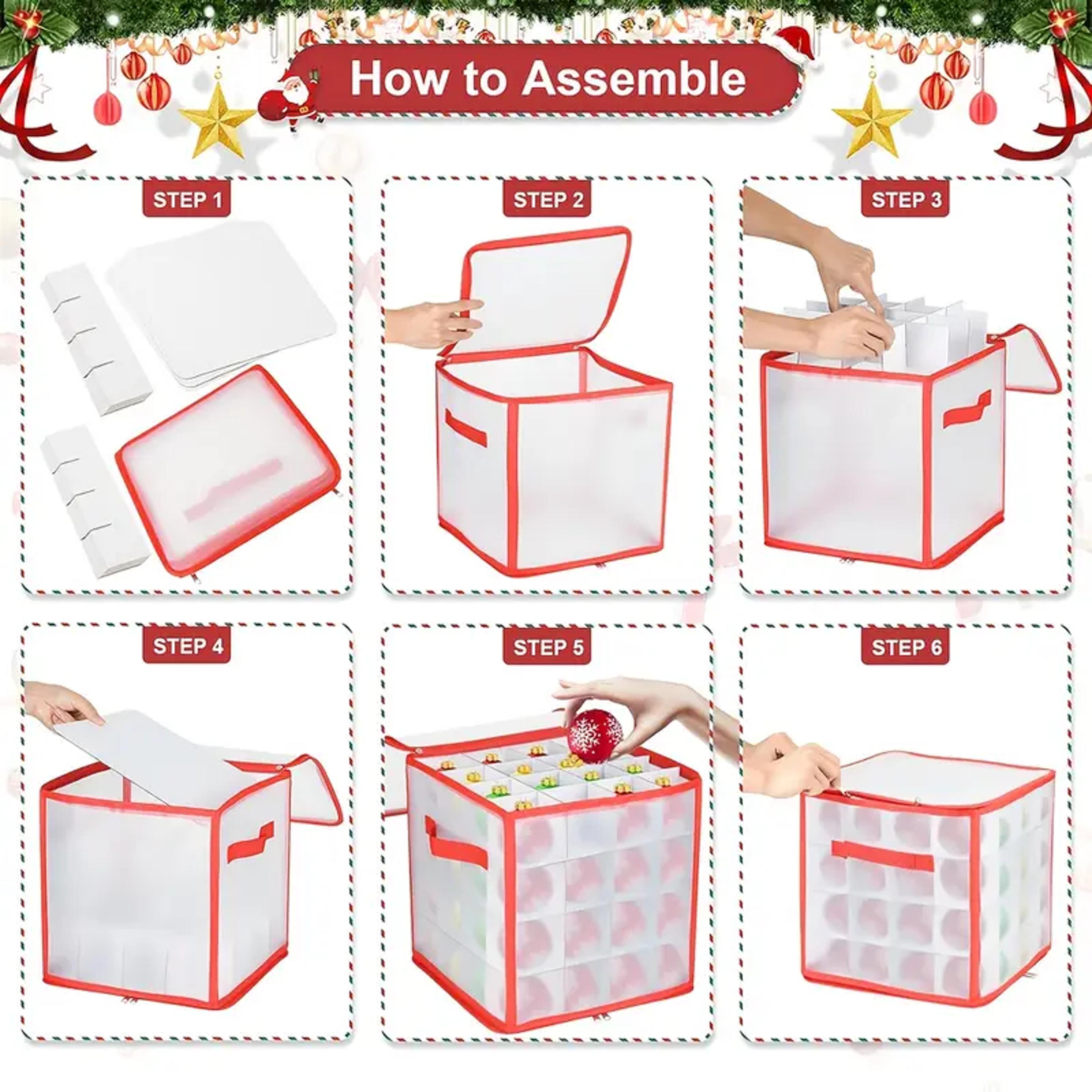 Christmas Ball Storage Box Clear Organizer For Ornaments Multipurpose Festival Decorations Containe 4