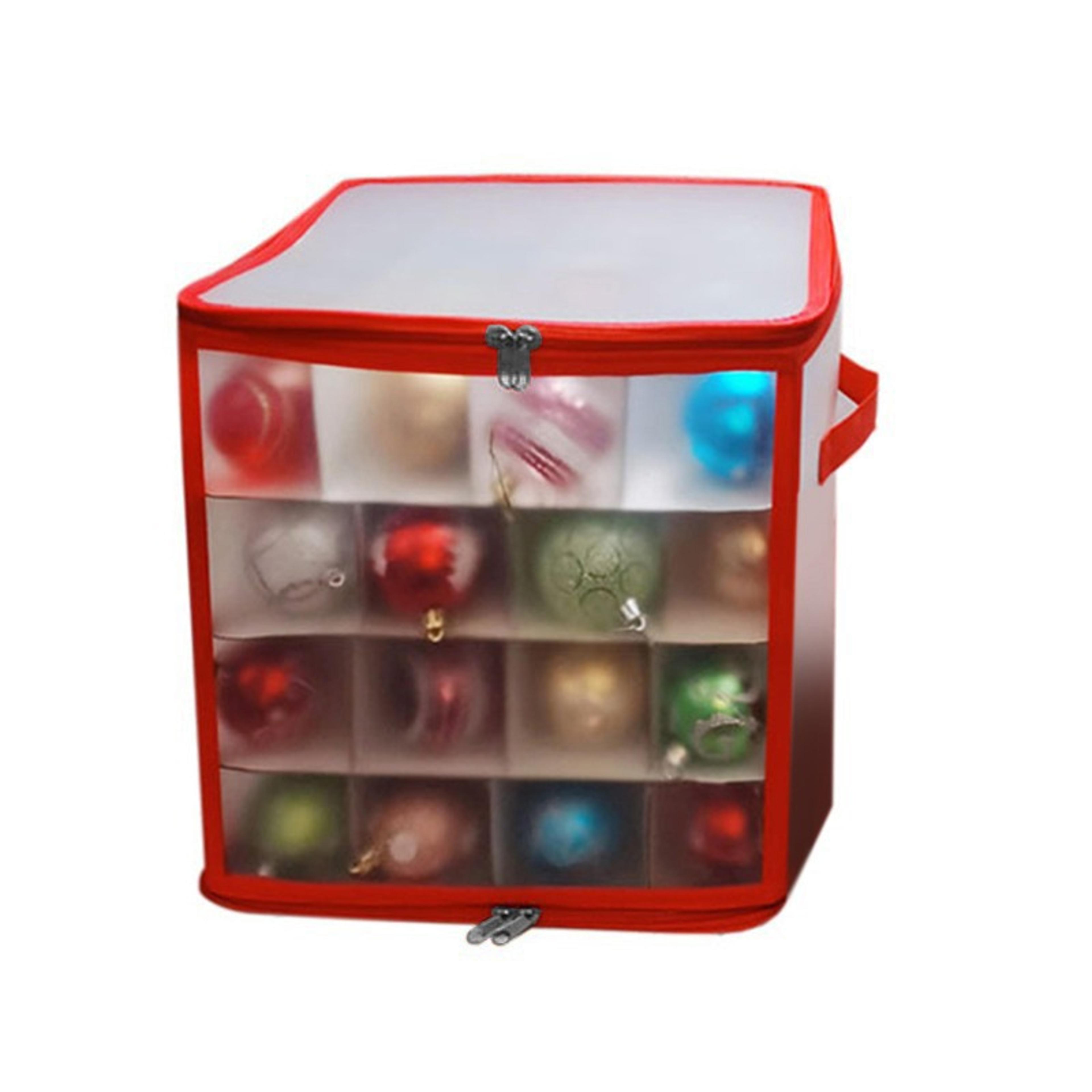 Christmas Ball Storage Box Large Capacity Fold Able Storage For Balls Toys Ornaments 0