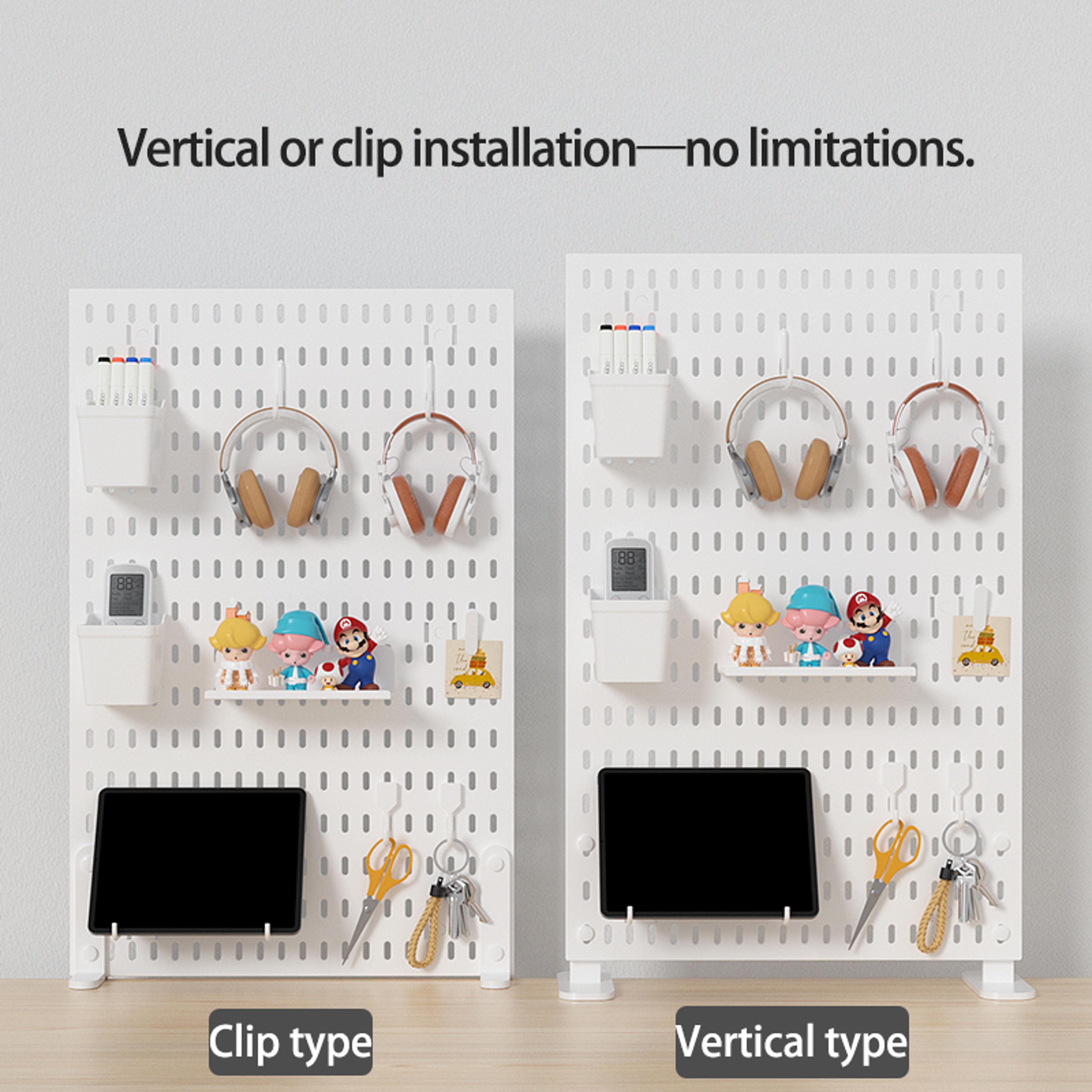Standing Office Pegboard Storage No Drill ClipOn Desktop Rack With Numerous DIY Accessories For Off 2