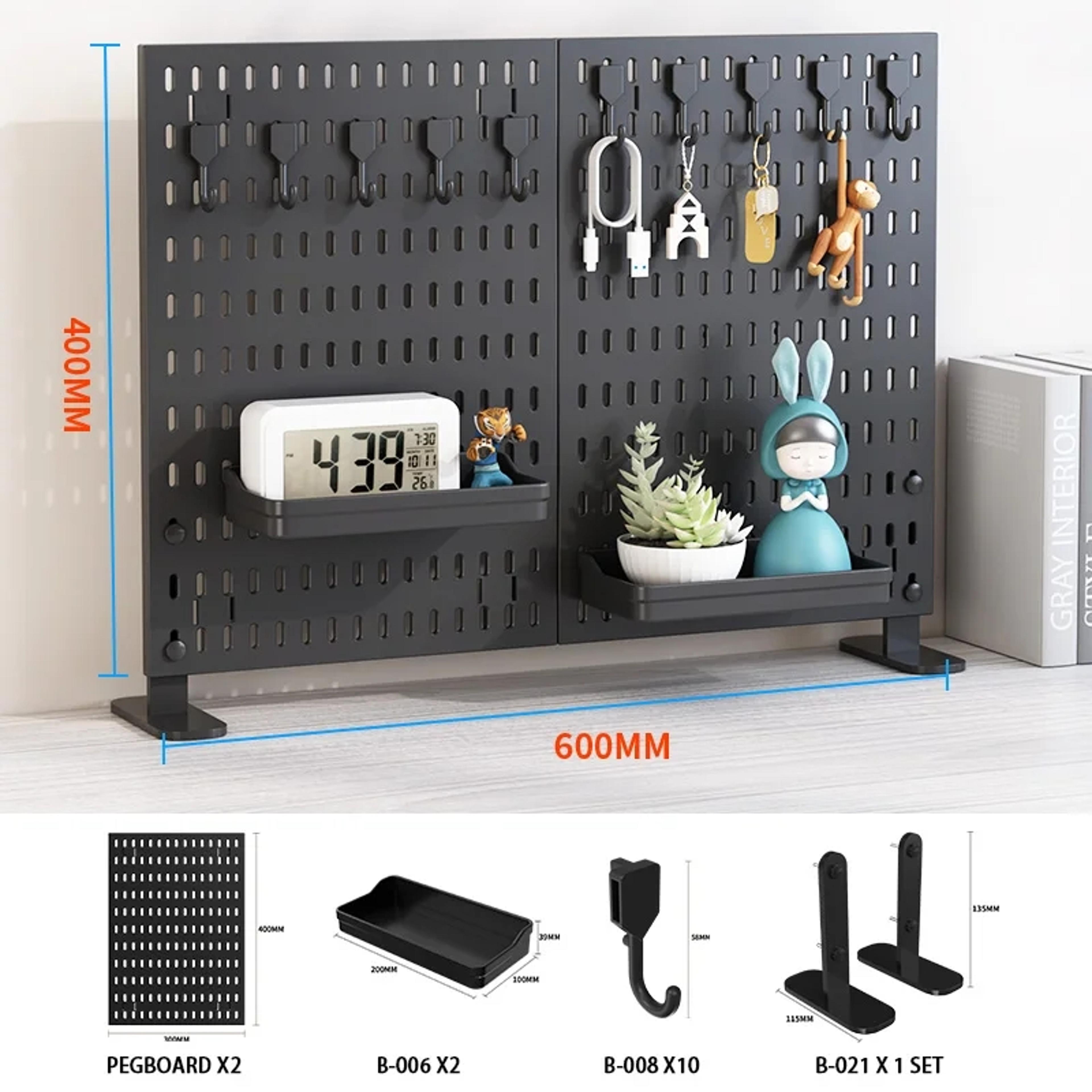 Standing Office Pegboard Storage No Drill ClipOn Desktop Rack With Numerous DIY Accessories For Off 8